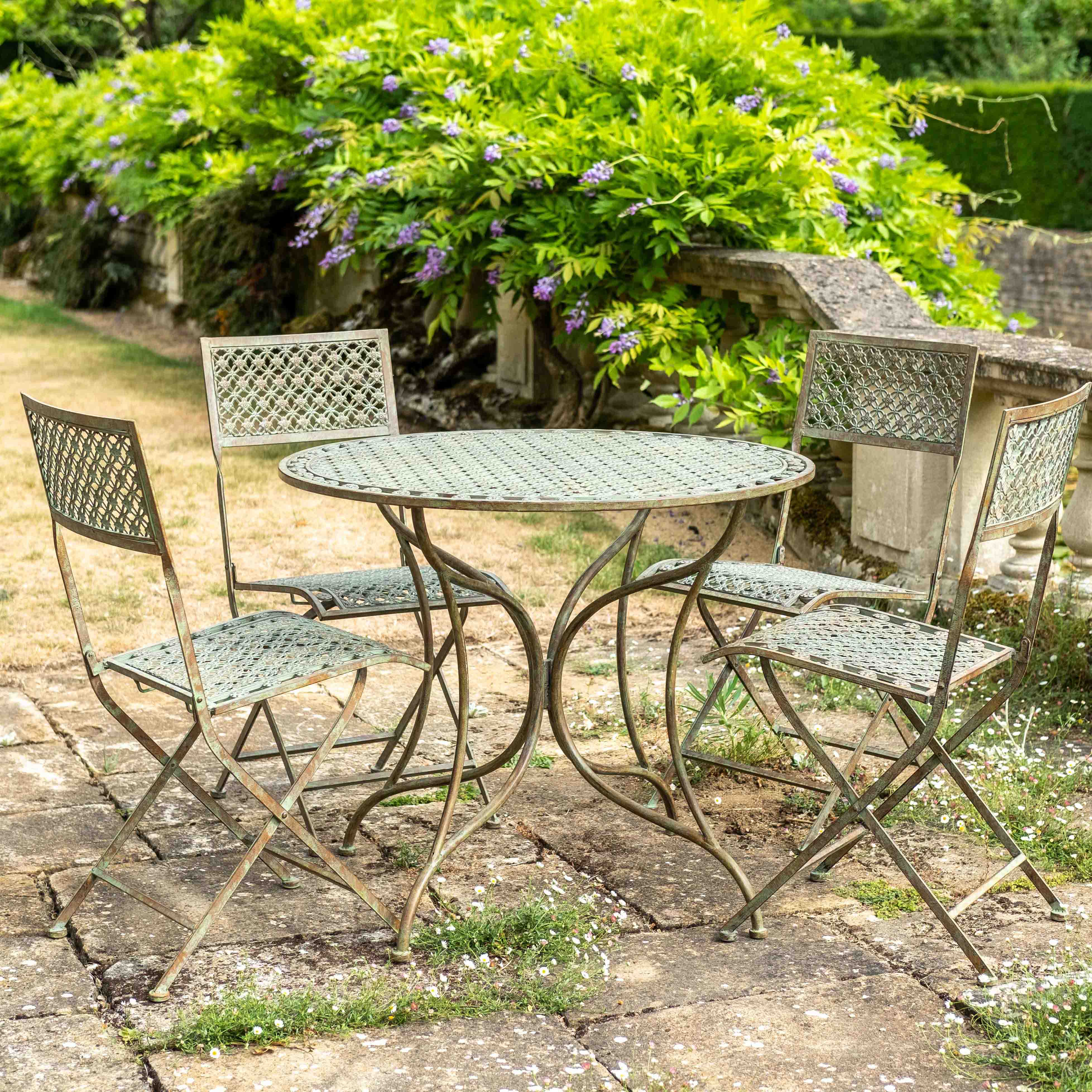 Marlborough 5 Piece Bistro Set | Antique Blue Rust