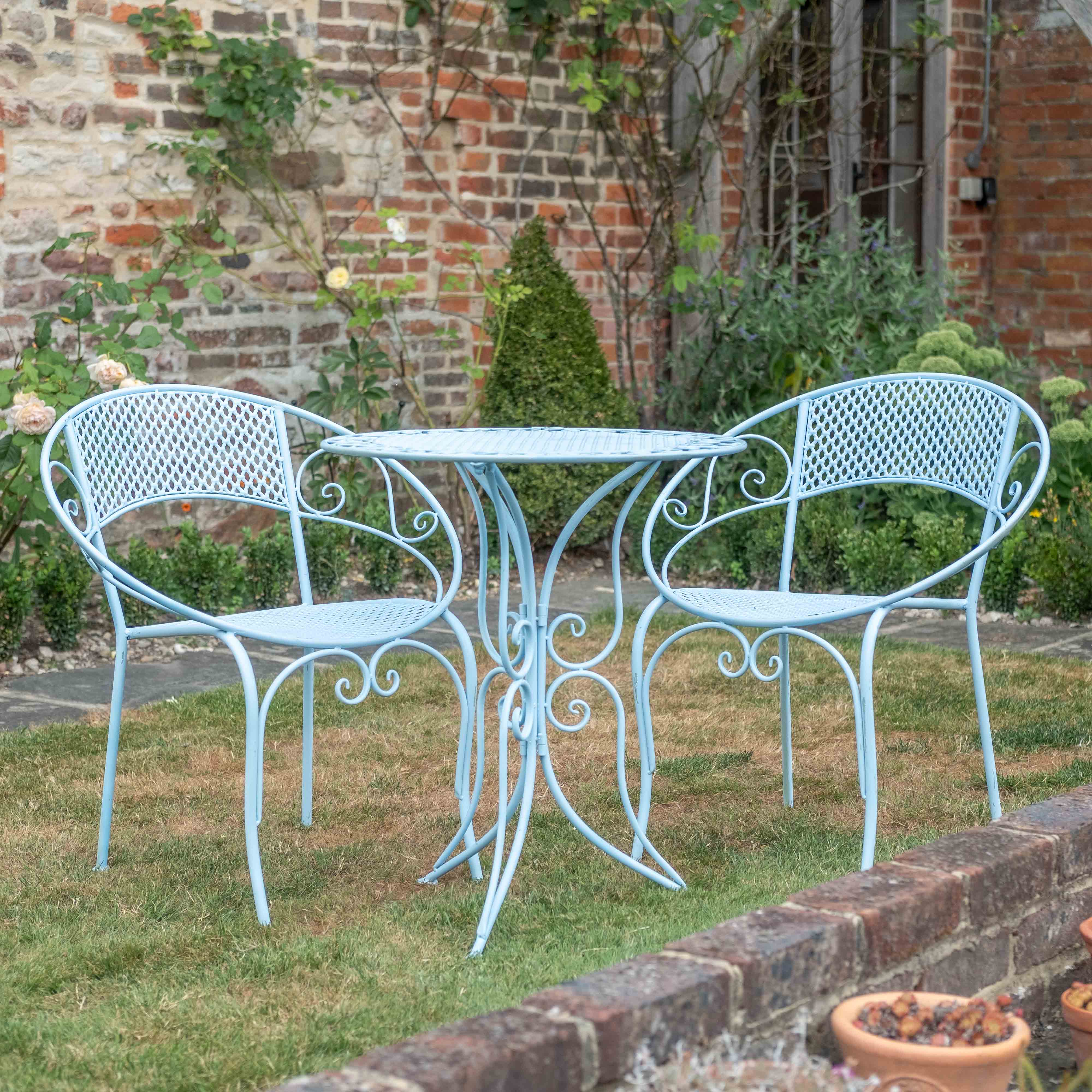Aquitaine Mesh Bistro Set | Pale blue