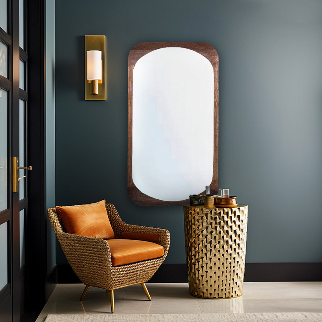Rafael Curved Wooden Mirror