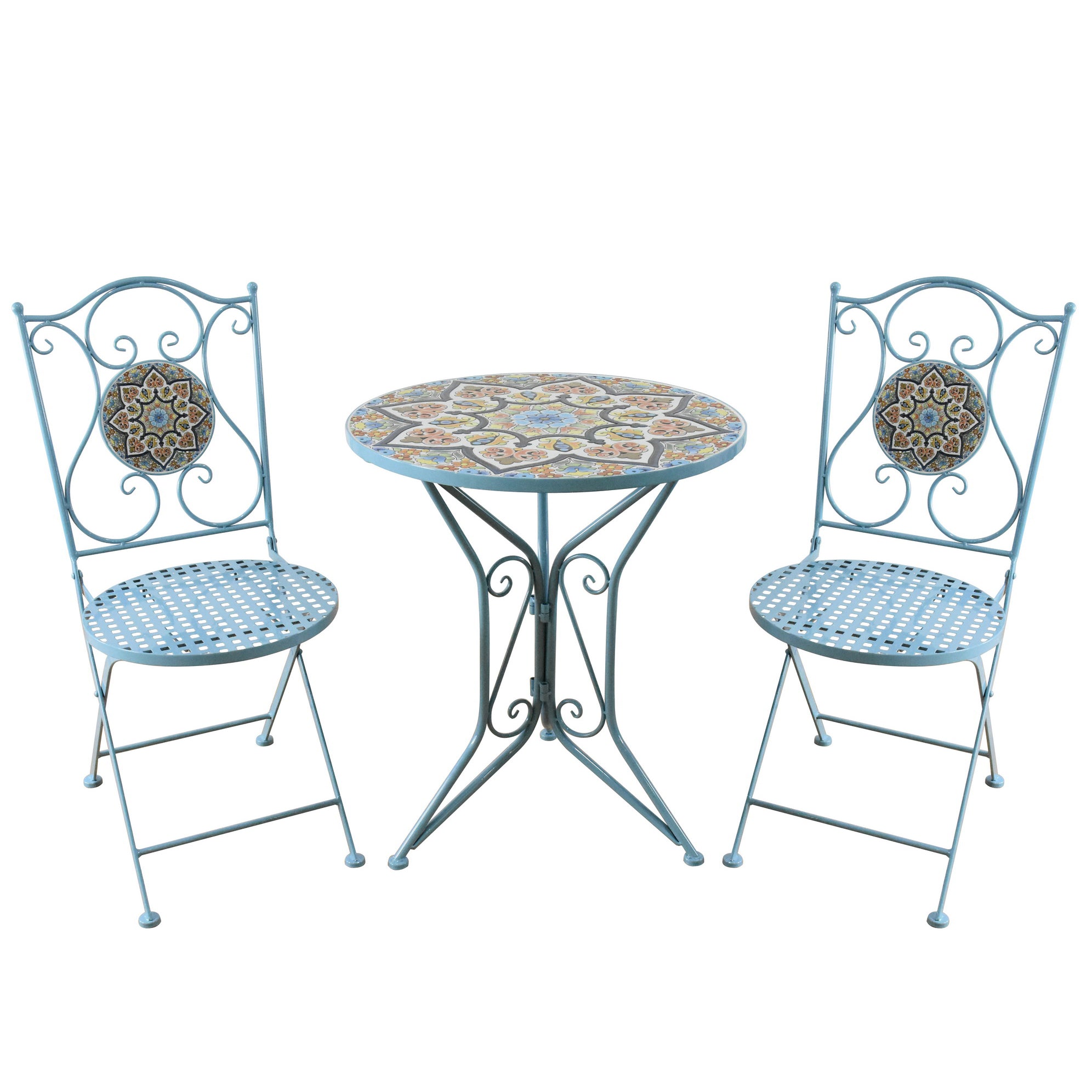 Mosaic Bistro Set | AZURA | Light Blue