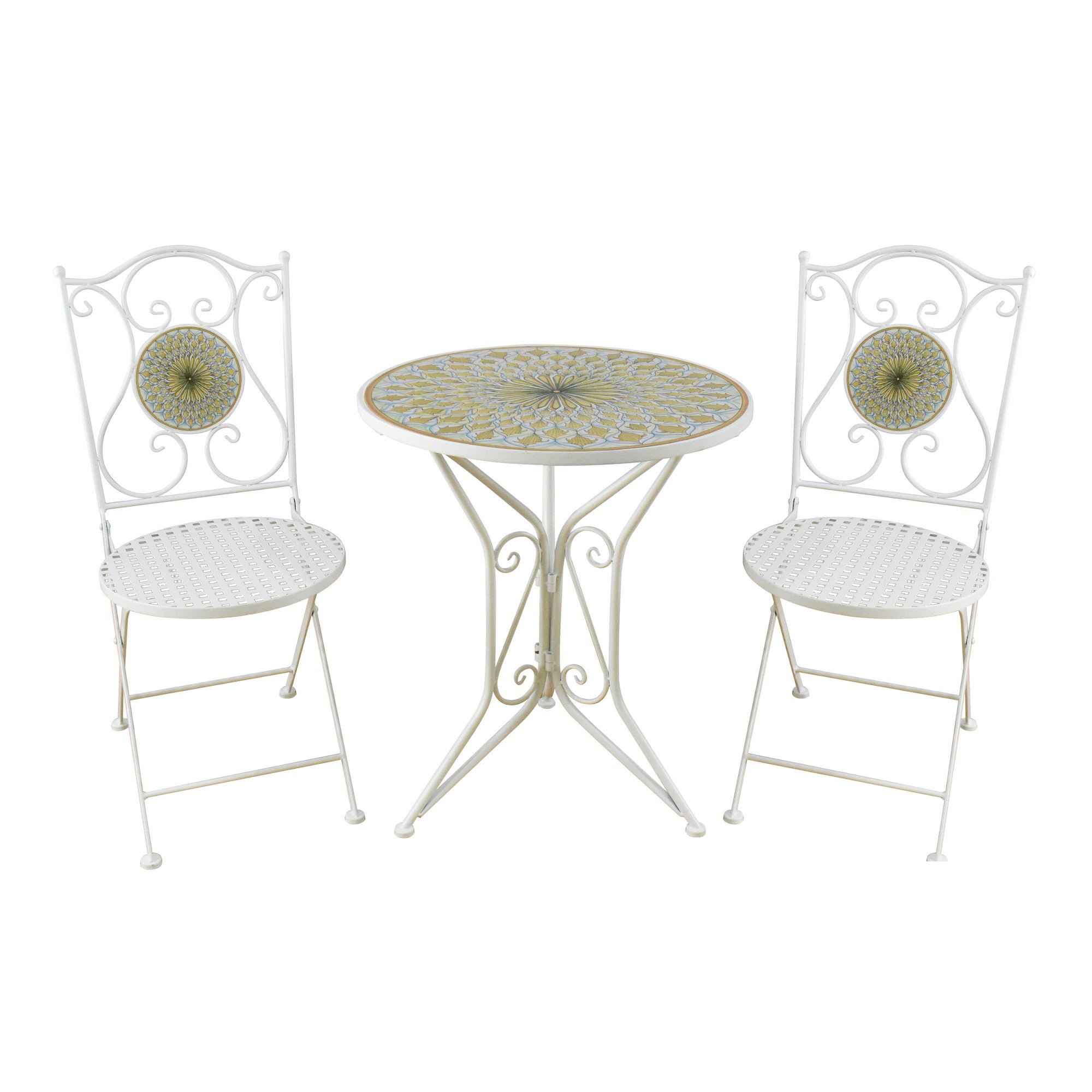 Mosaic Bistro Set | Citrus | White Lemon Yellow