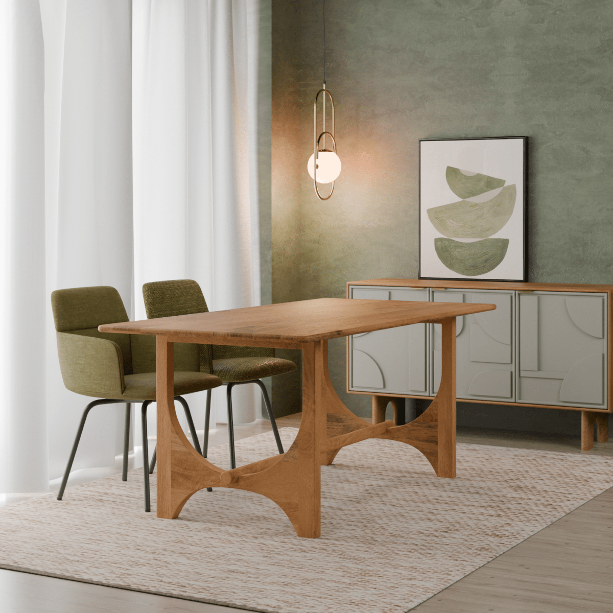 Breanna Mango Wood Dining Table - OPULENT Co