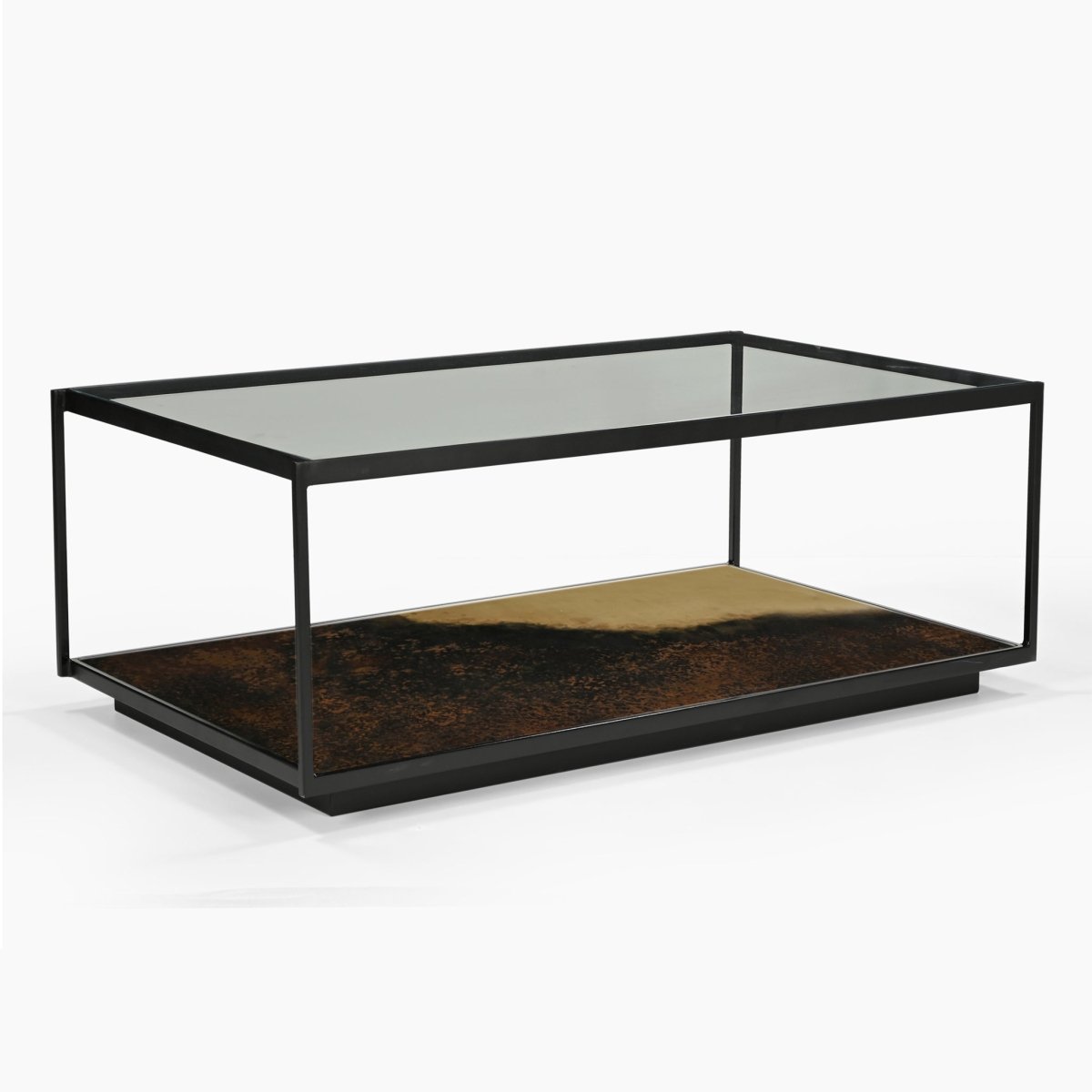 Galaxy Iron Coffee Table With Glass Top - OPULENT Co