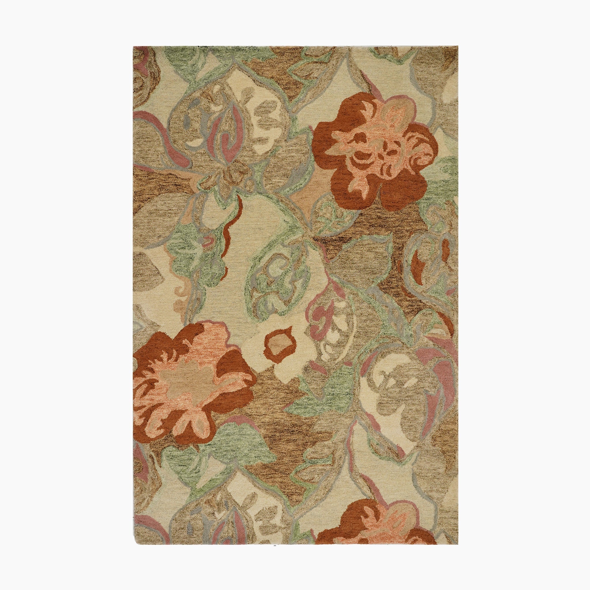 Paavi Hand Tufted Beige Woollen Cut Pile Rug