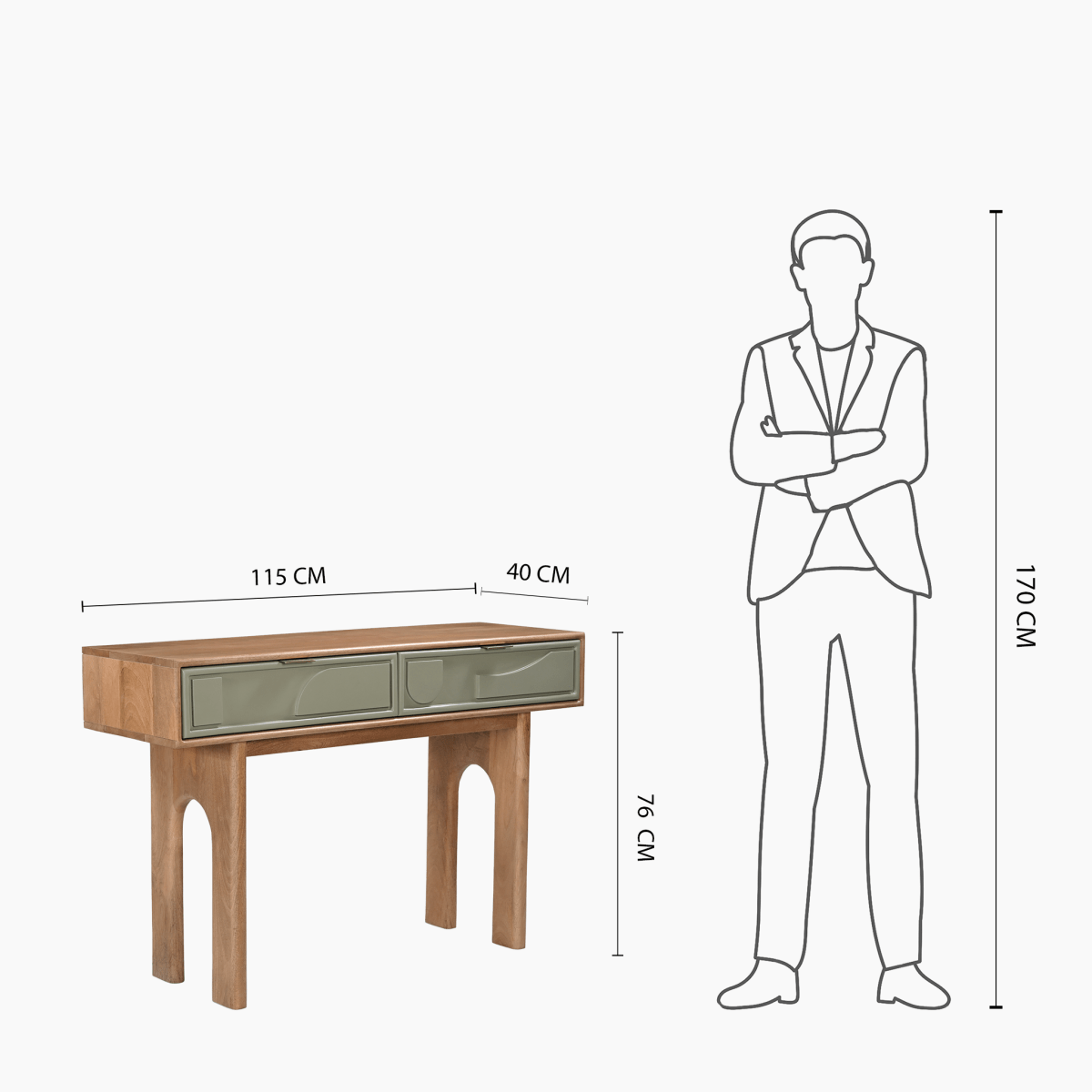 Pixel Two Drawer Console Table - OPULENT Co