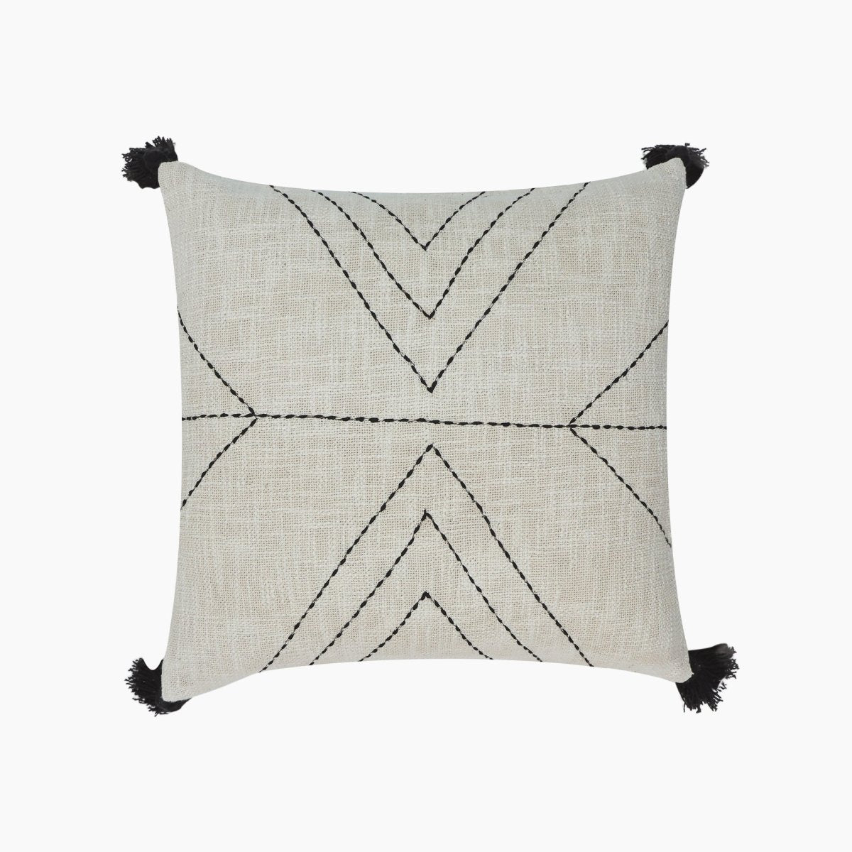 Parin Geometric Embroidered Cotton Cushion - OPULENT Co