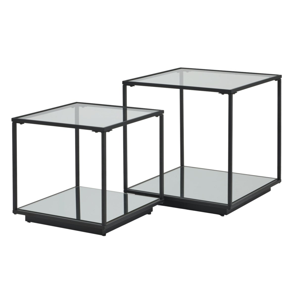 Lennox Black Framed Set Of 2 Side Tables - OPULENT Co