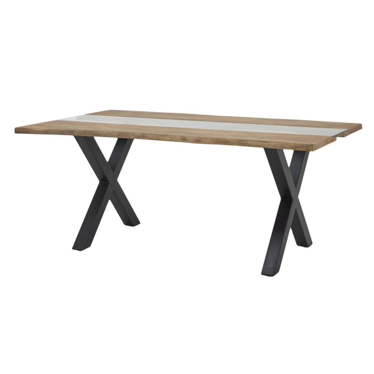 Live Edge Collection Light Acacia River Dining Table - OPULENT Co