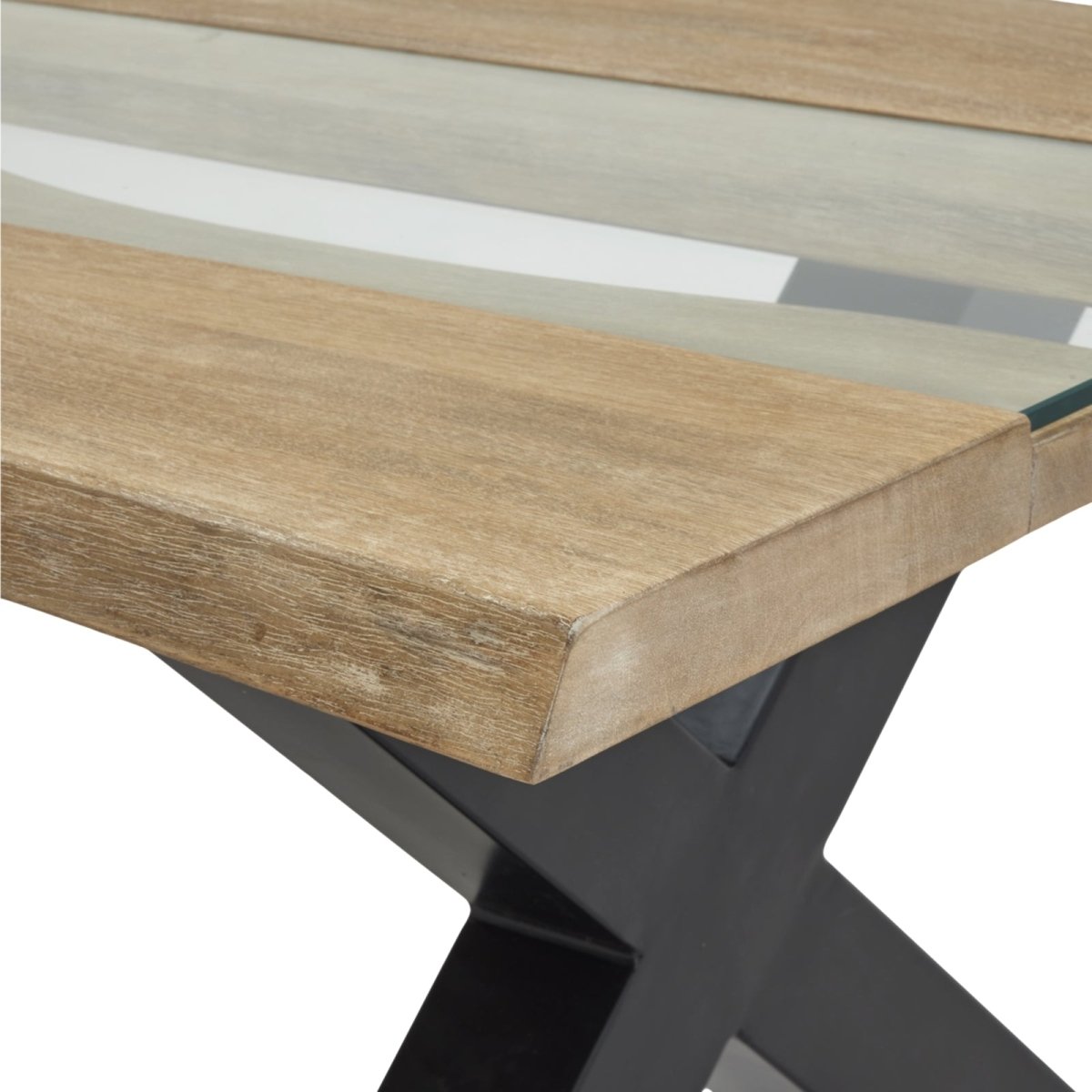 Live Edge Collection Light Acacia River Coffee Table - OPULENT Co
