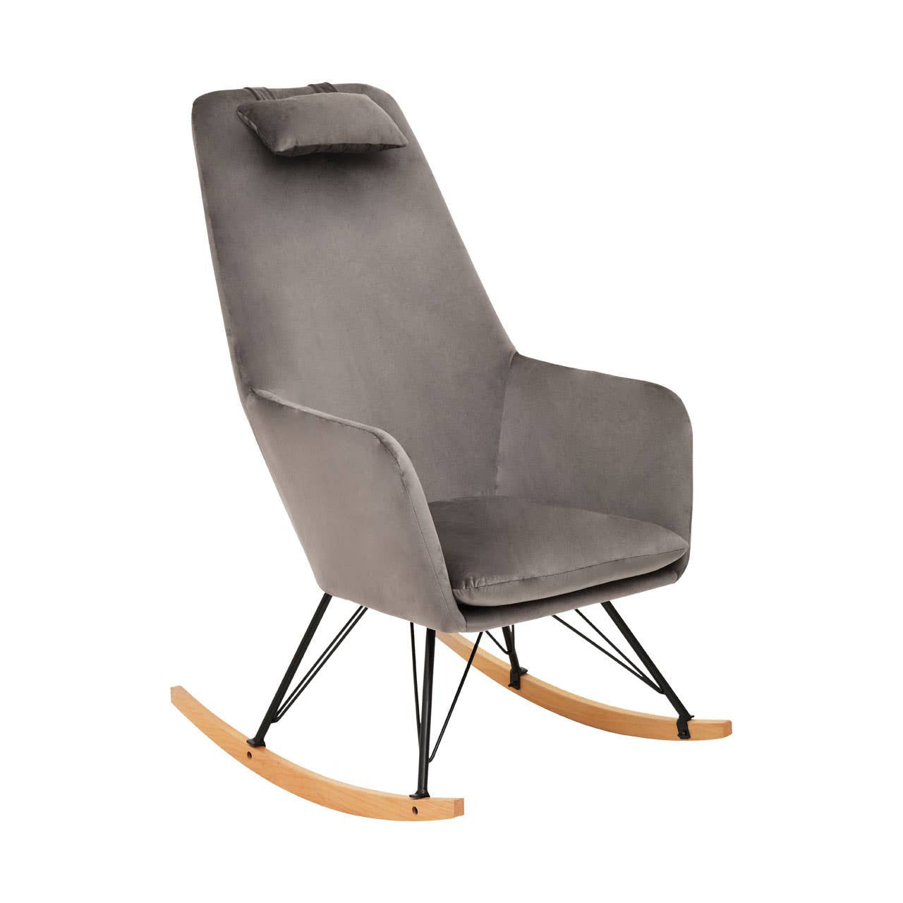 Solna Grey Velvet Rocking Chair