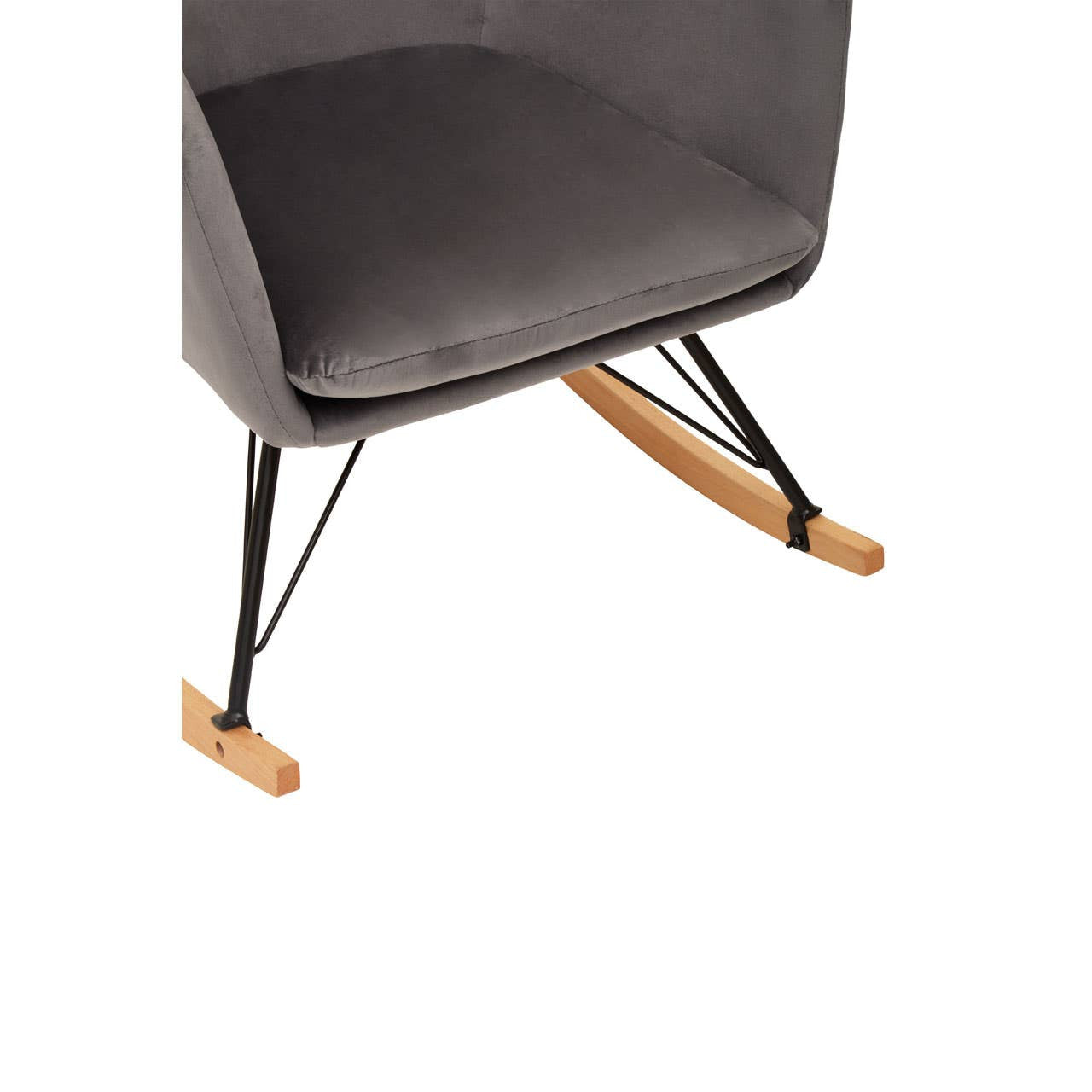 Solna Grey Velvet Rocking Chair