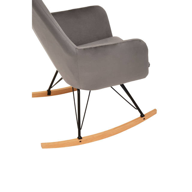 Solna Grey Velvet Rocking Chair