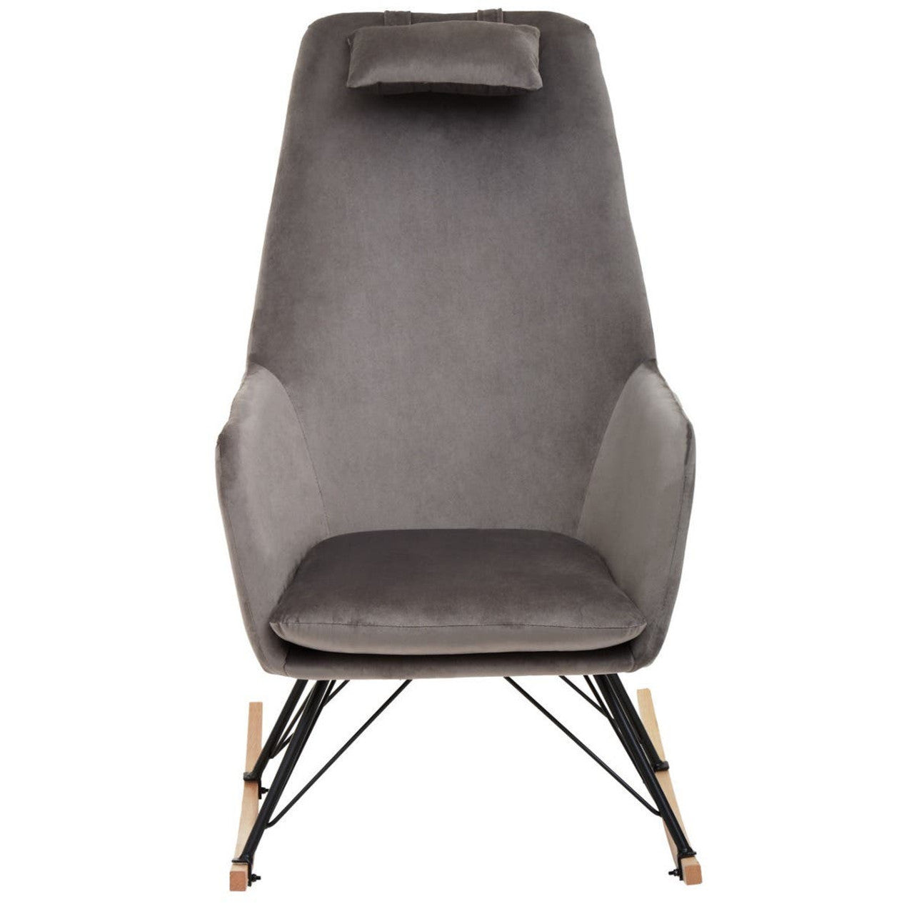 Solna Grey Velvet Rocking Chair