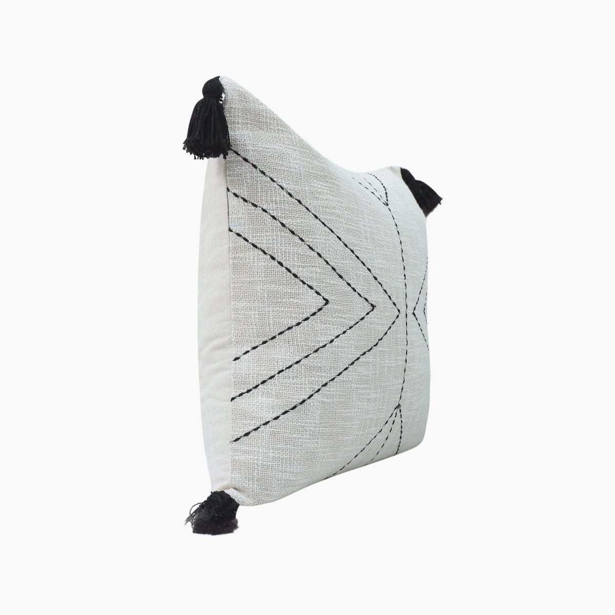 Parin Geometric Embroidered Cotton Cushion - OPULENT Co