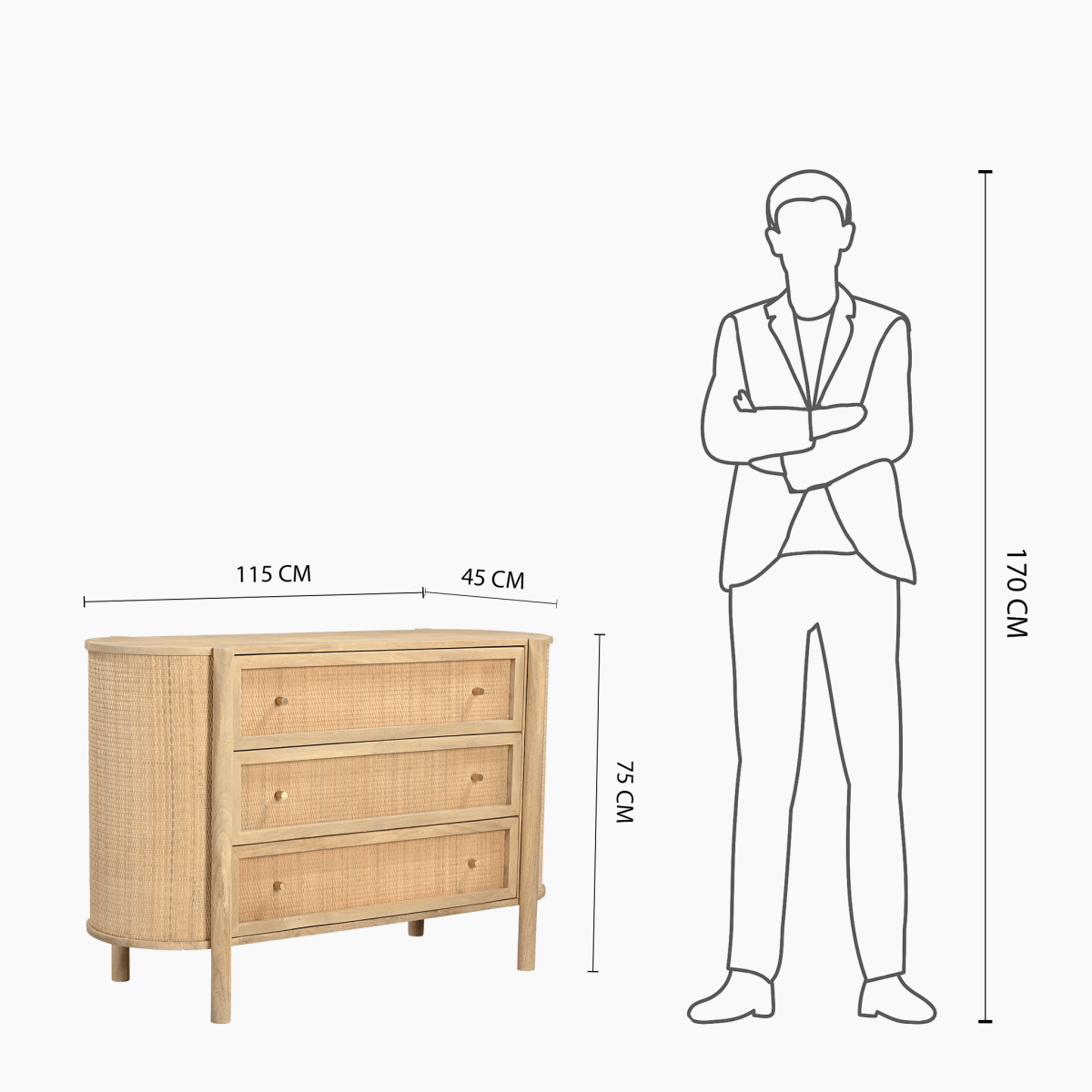 Dylan Three Chest Of Drawers - OPULENT Co