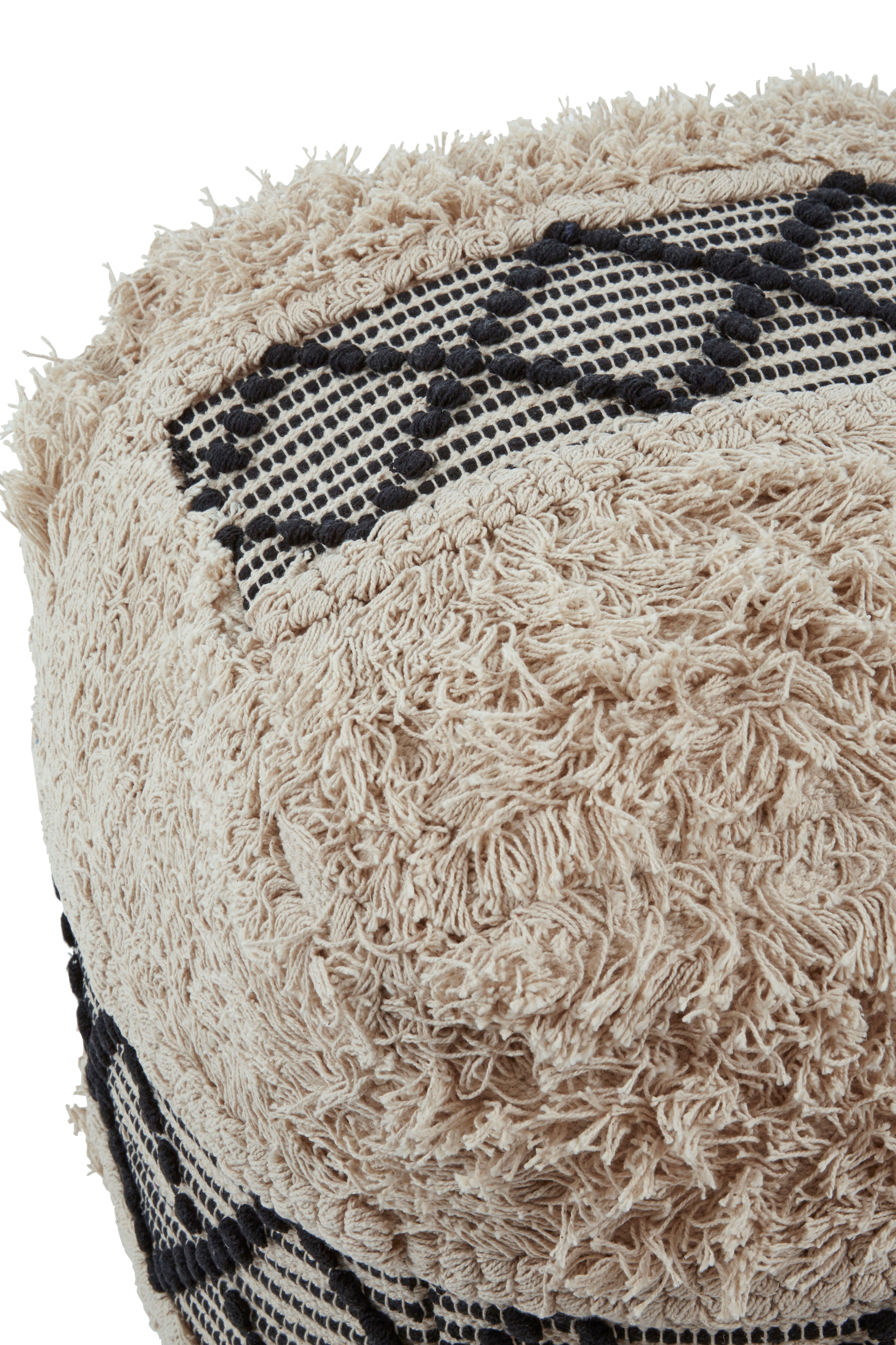 Kefena White Pouffe