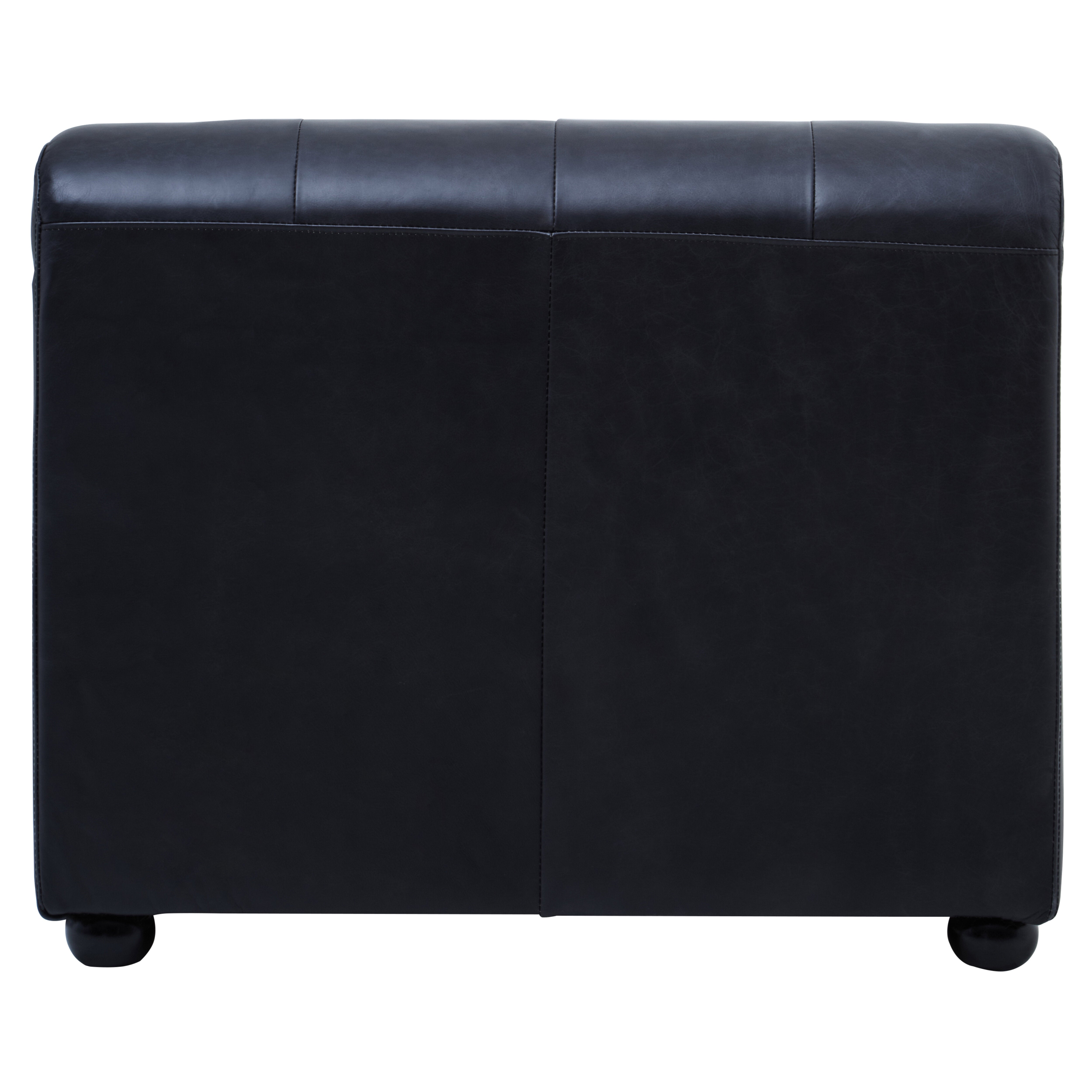 Imperial Right Arm Leather Chaise | Black