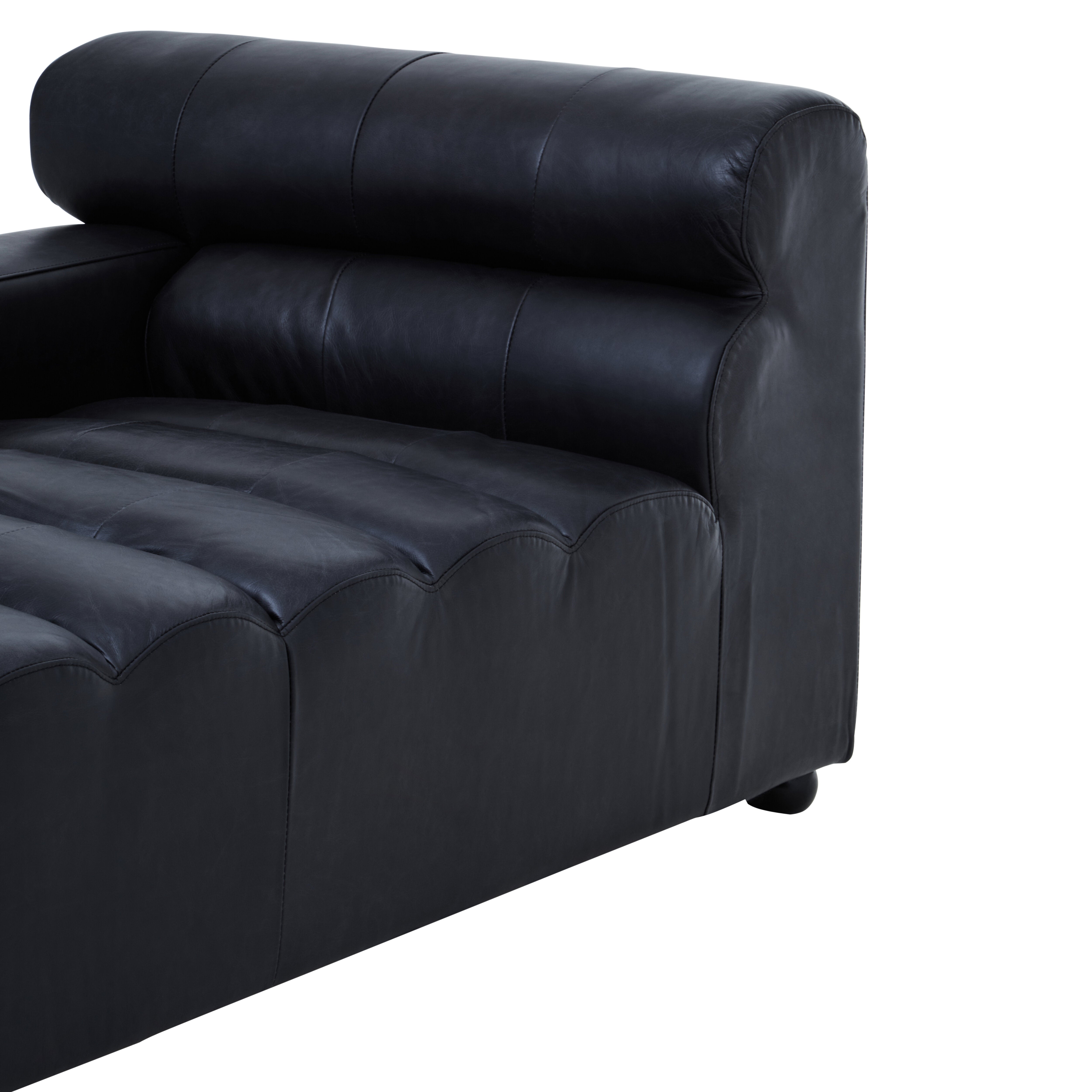 Imperial Right Arm Leather Chaise | Black