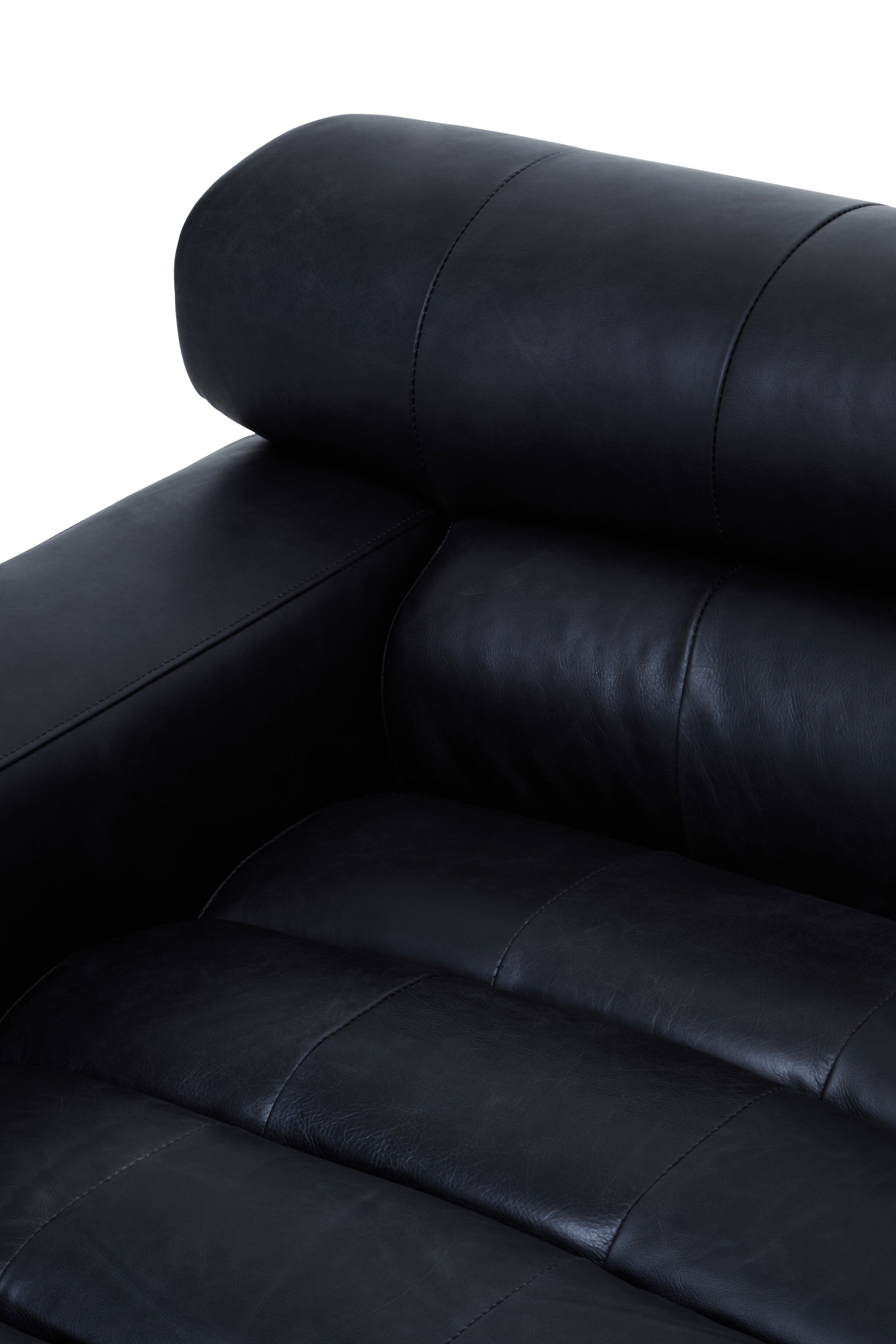 Imperial Right Arm Leather Chaise | Black