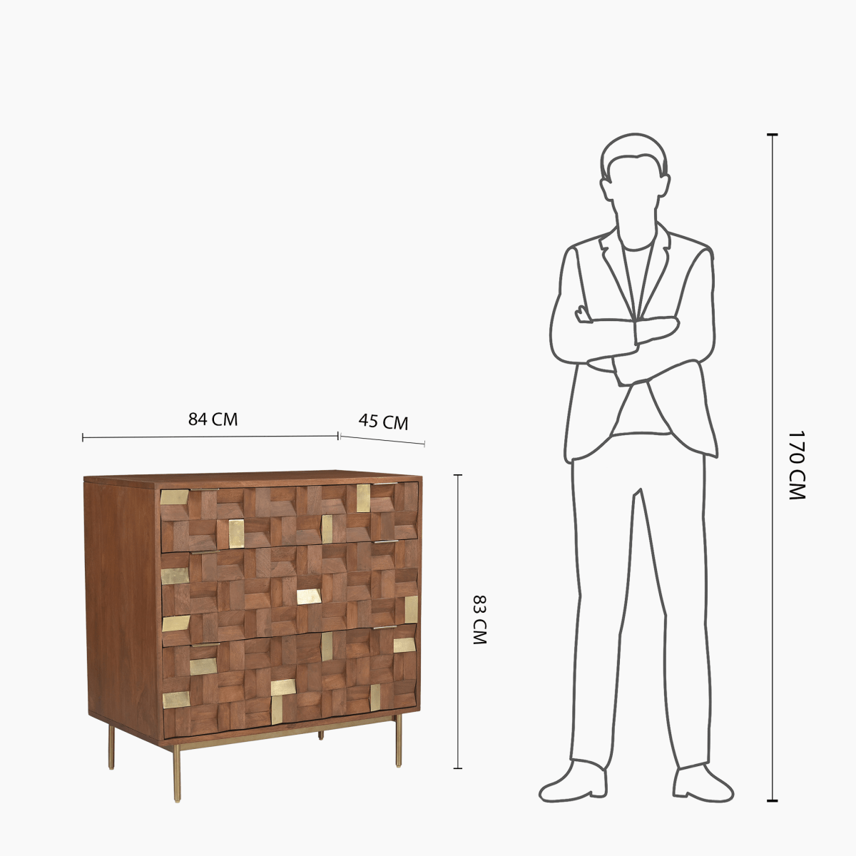 Lester Three Chest Of Drawers - OPULENT Co