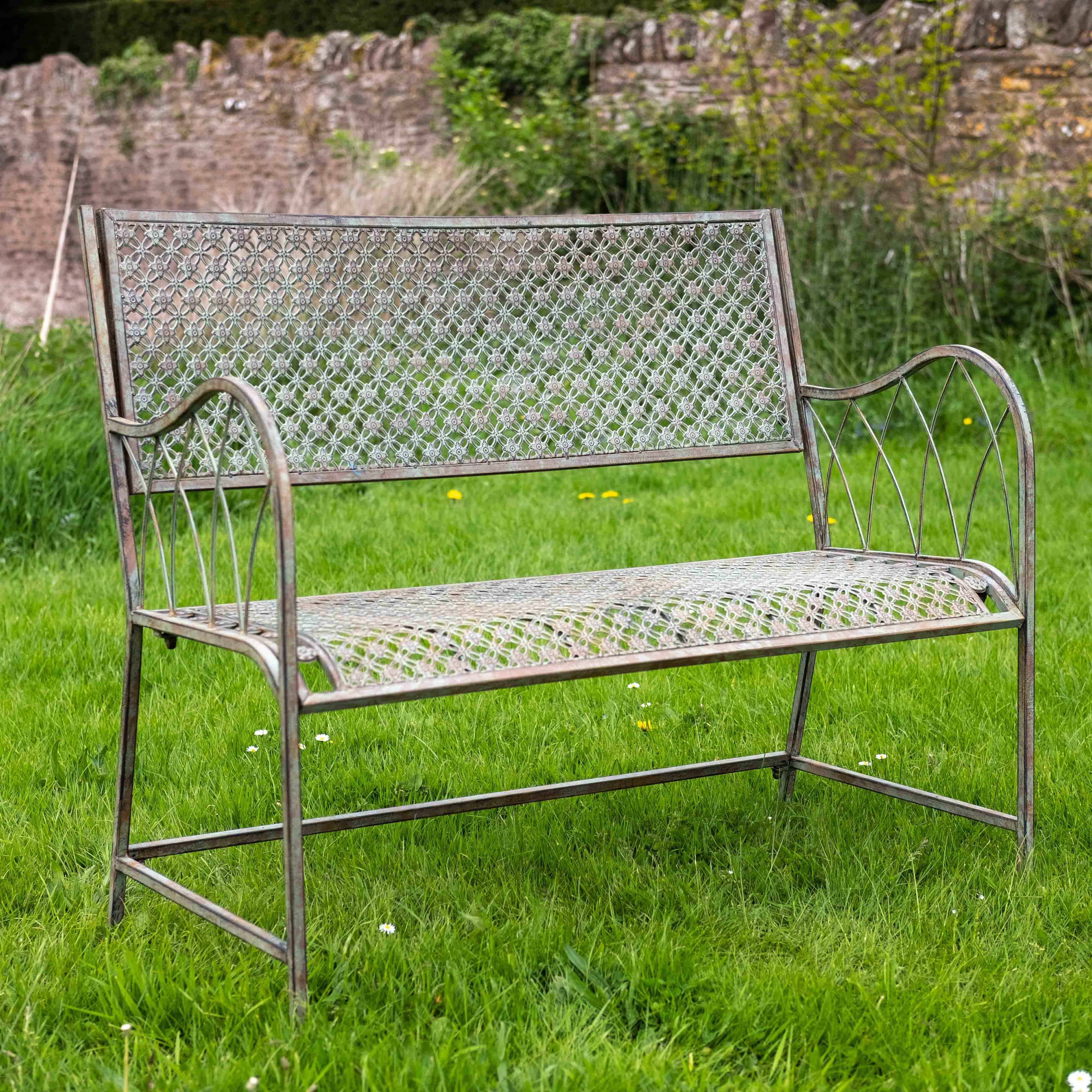 Marlborough Metal Bench |  Antique Green Rust