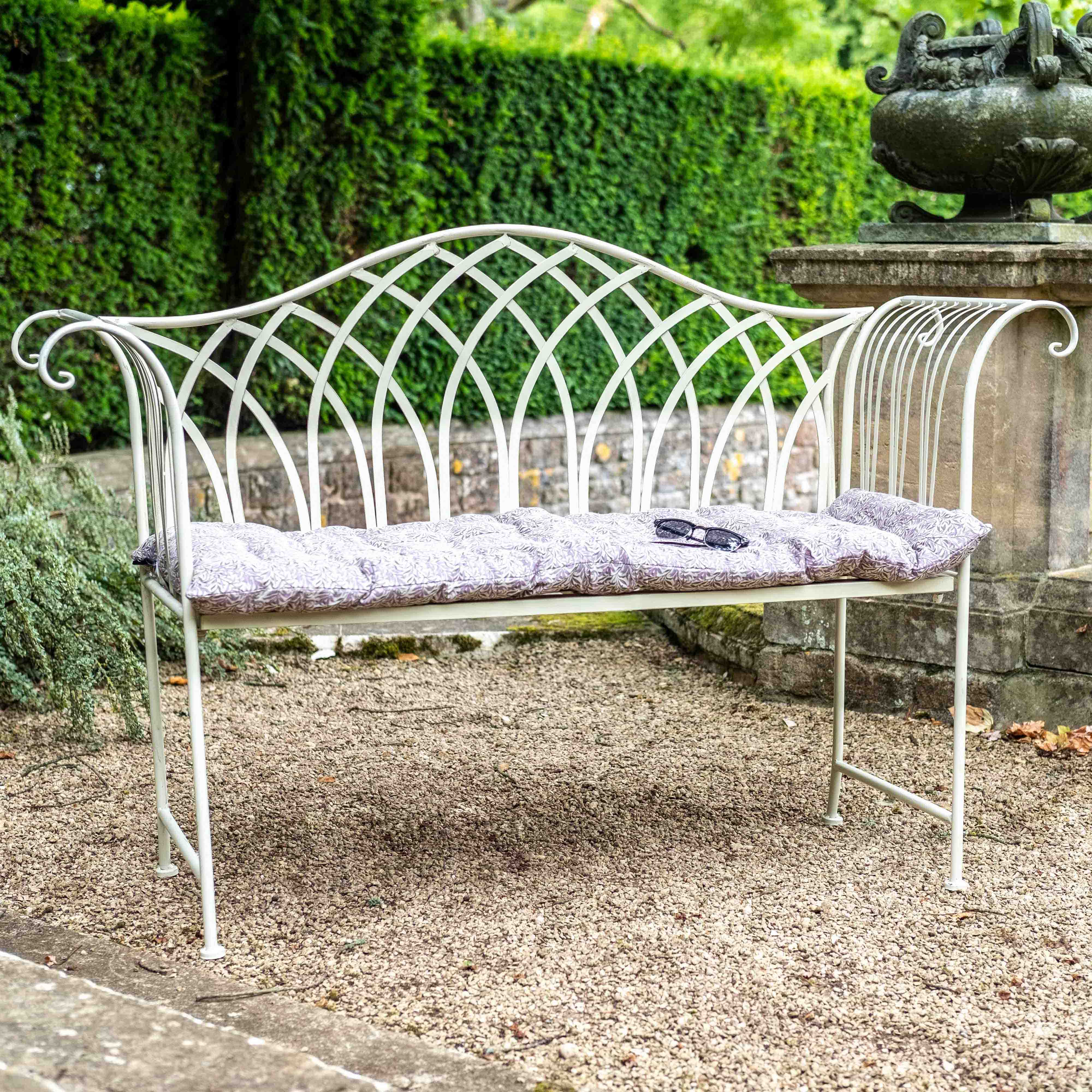 Kings Garden Bench | Vintage Cream - Side View - OPULENT Co