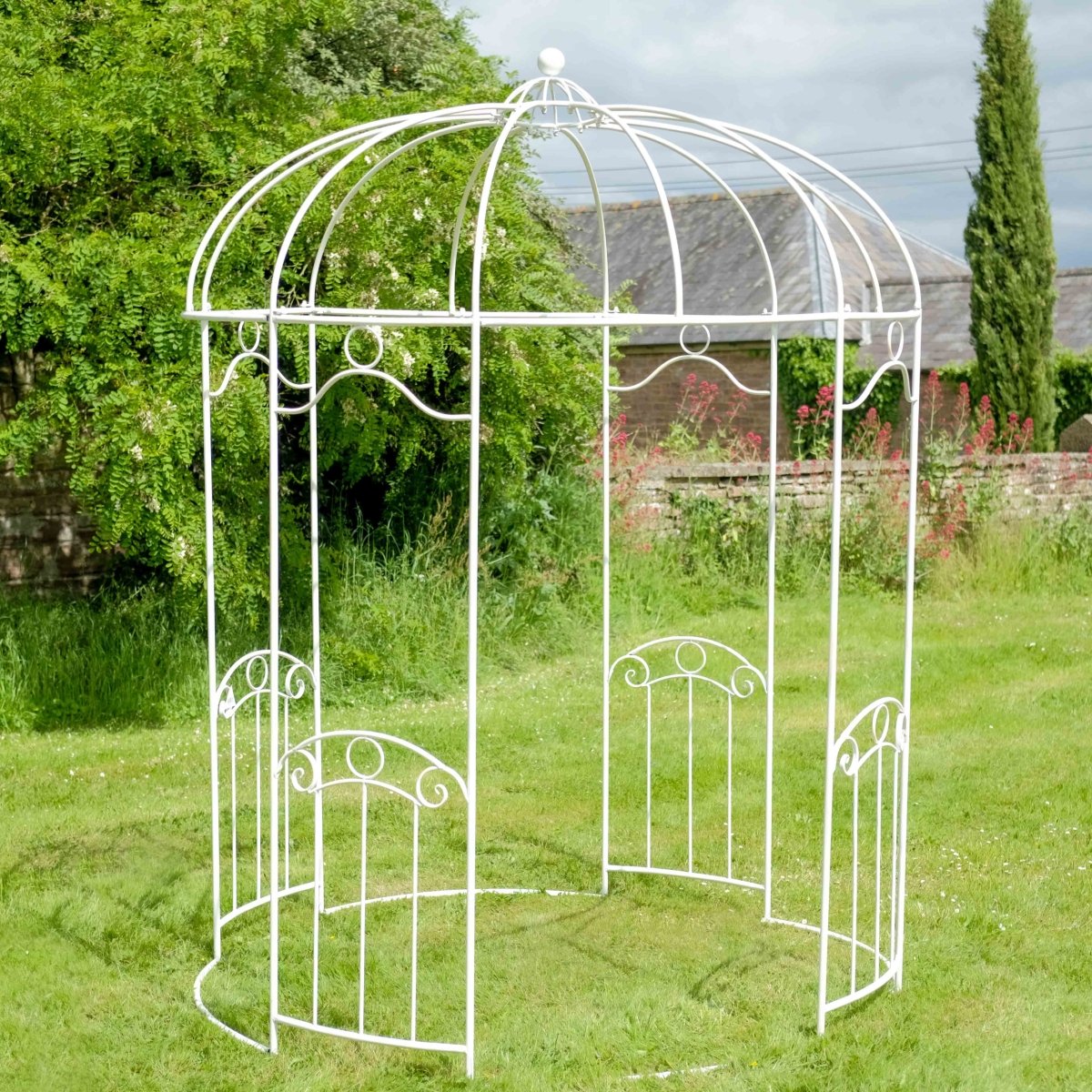Fleur - de - Lys Round Gazebo | Cream Gold - OPULENT Co