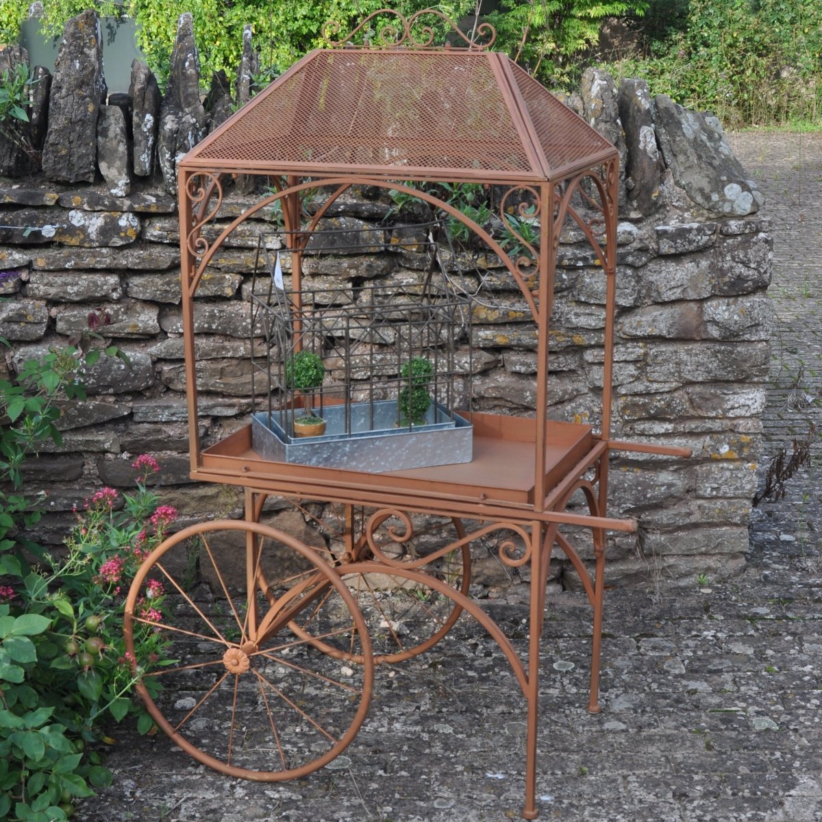 Flower Cart | Plant Pot Stand | Rusty - OPULENT Co