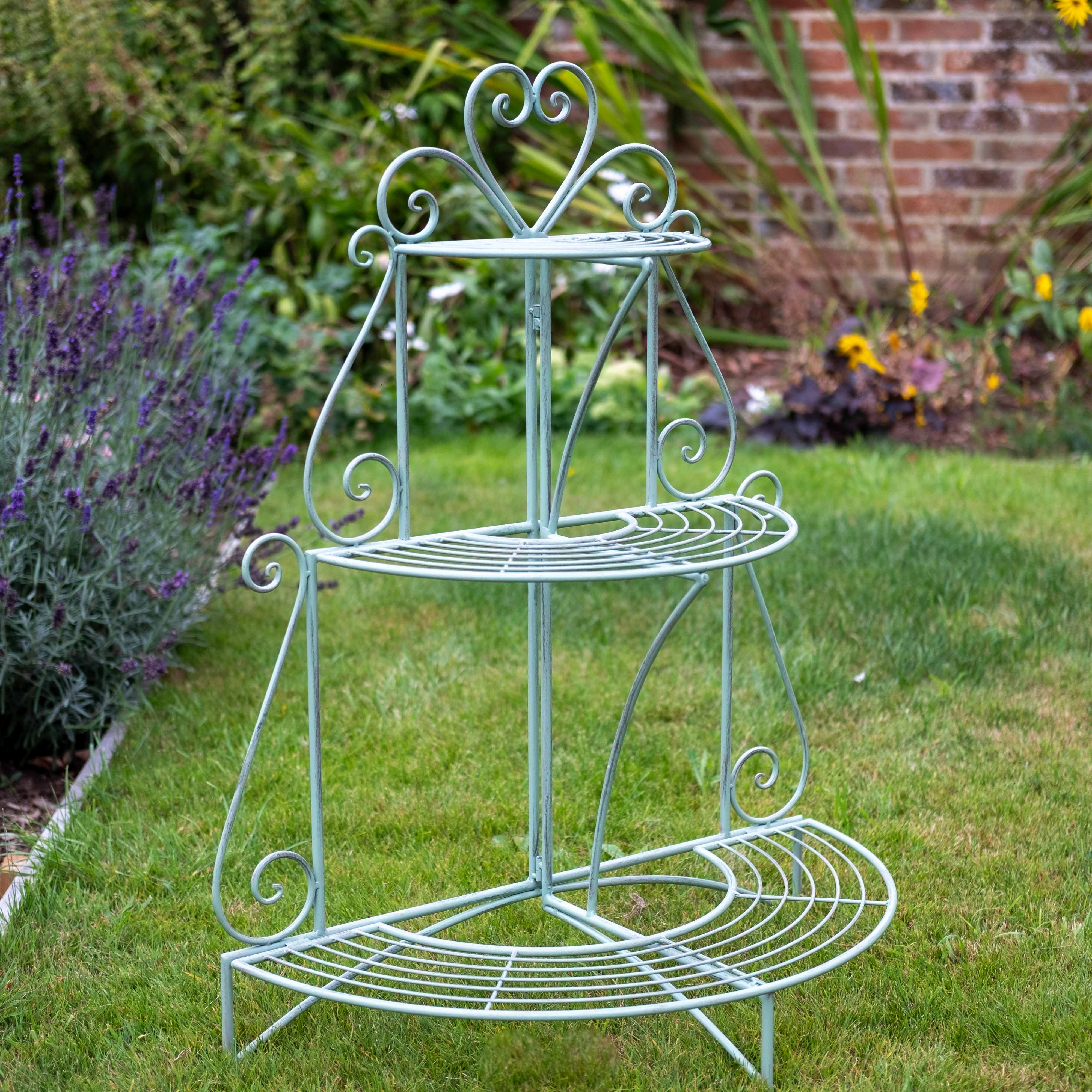 Heart Etager 3 Tier Plant Stand | Green