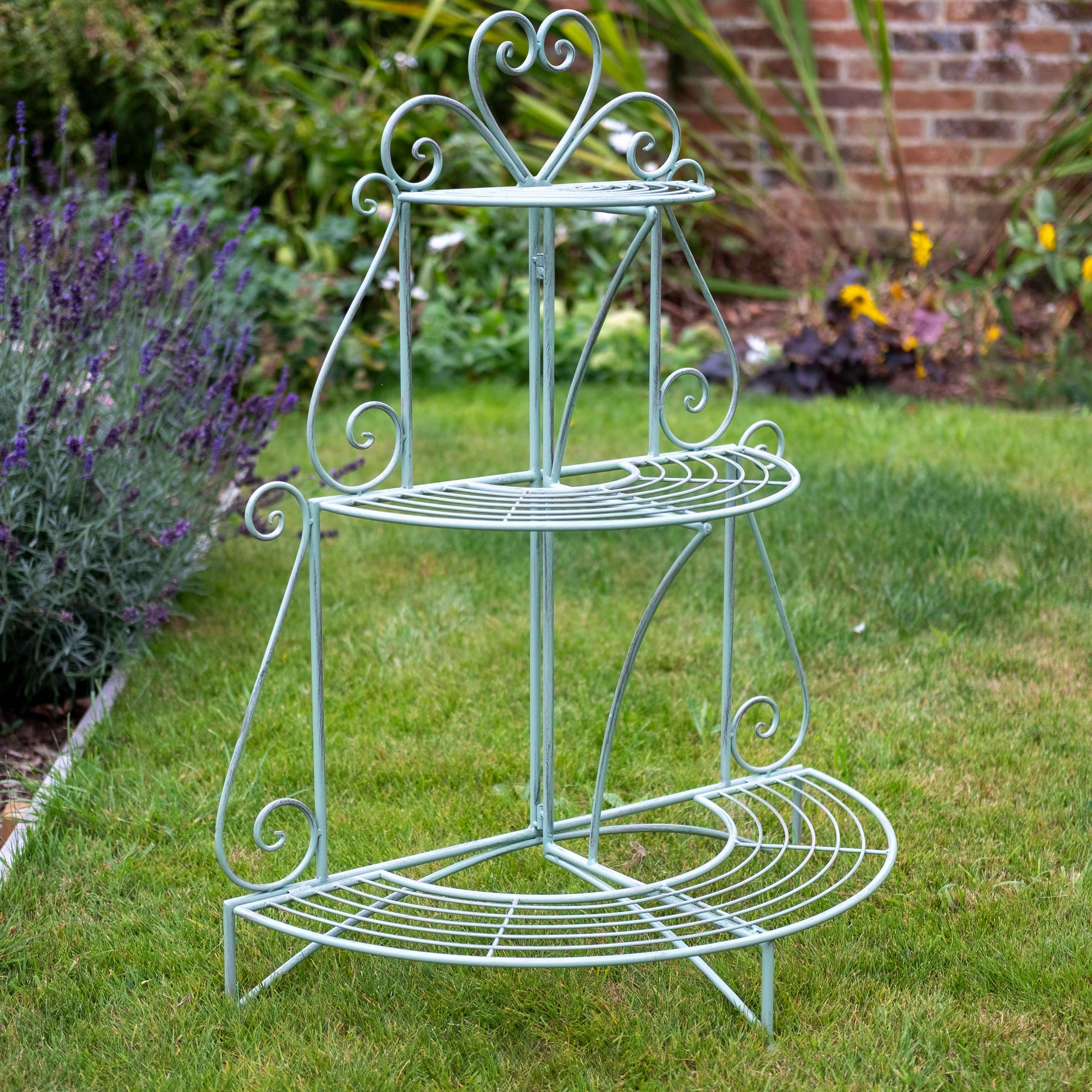 Heart Etager 3 Tier Plant Stand | Green