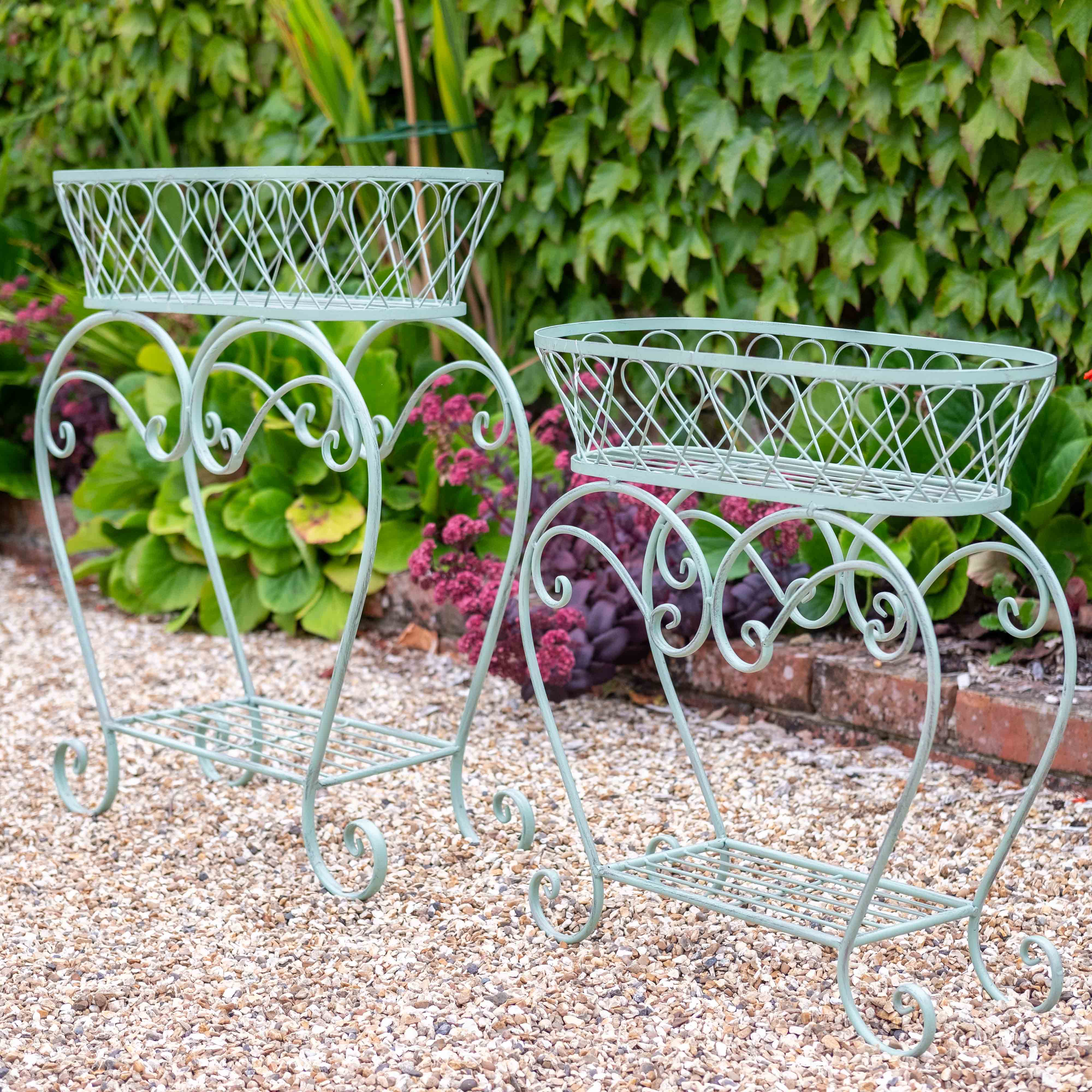 Wire Planter with Stand | Set of 2 | Green