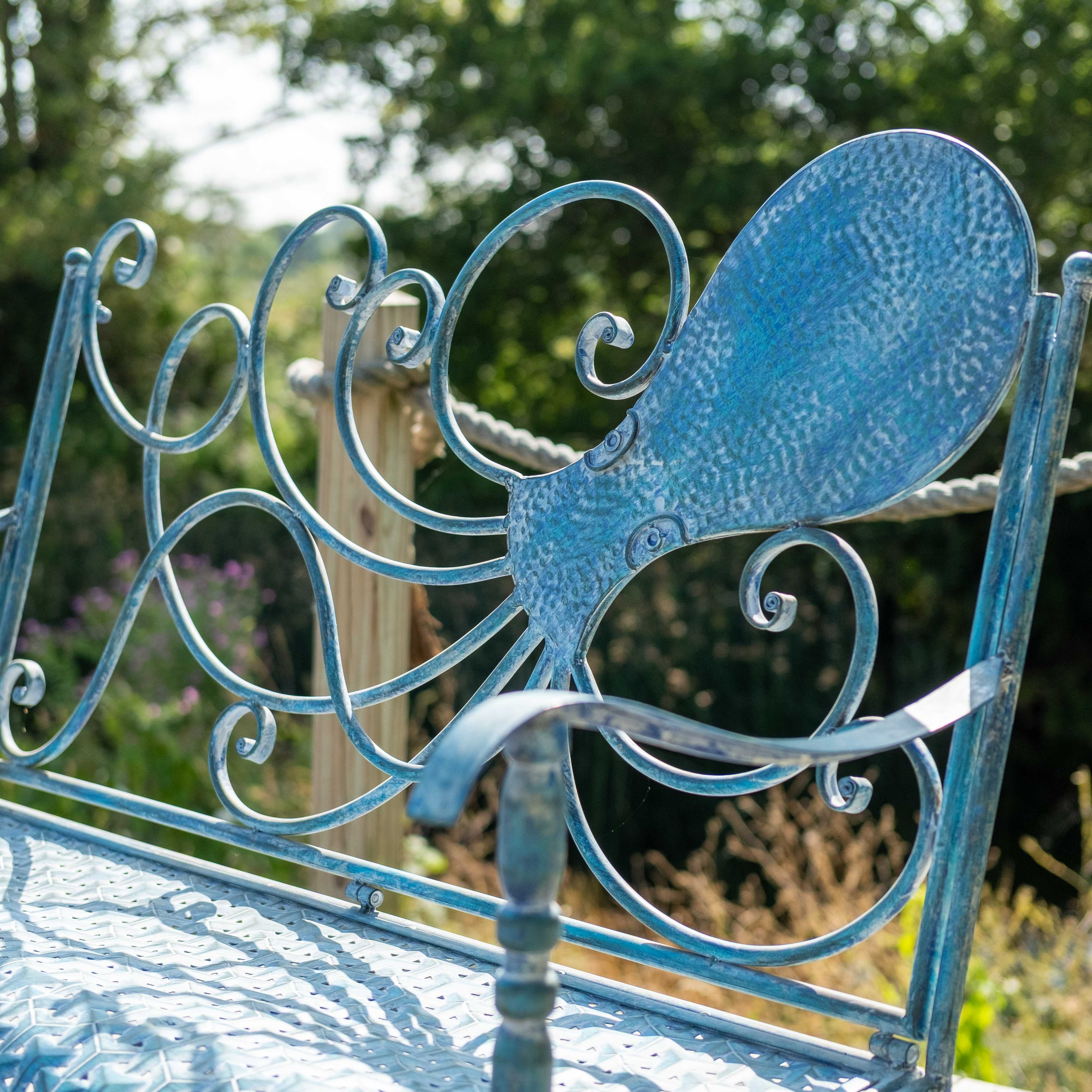 OCTOPUS BENCH | Metal Garden Bench | COSTAL BLUE