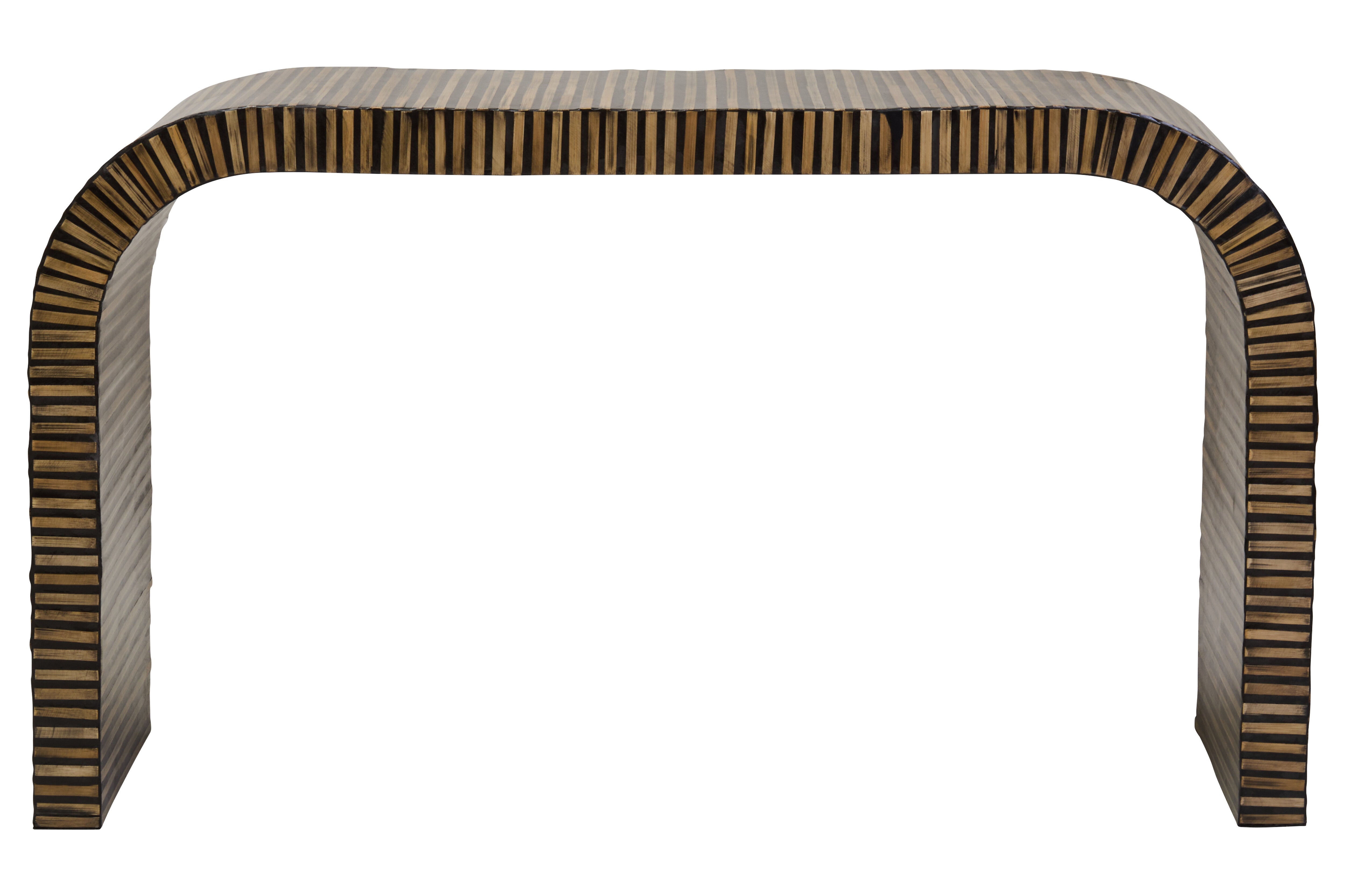 Nivara Bamboo Inlay Curved Console Table