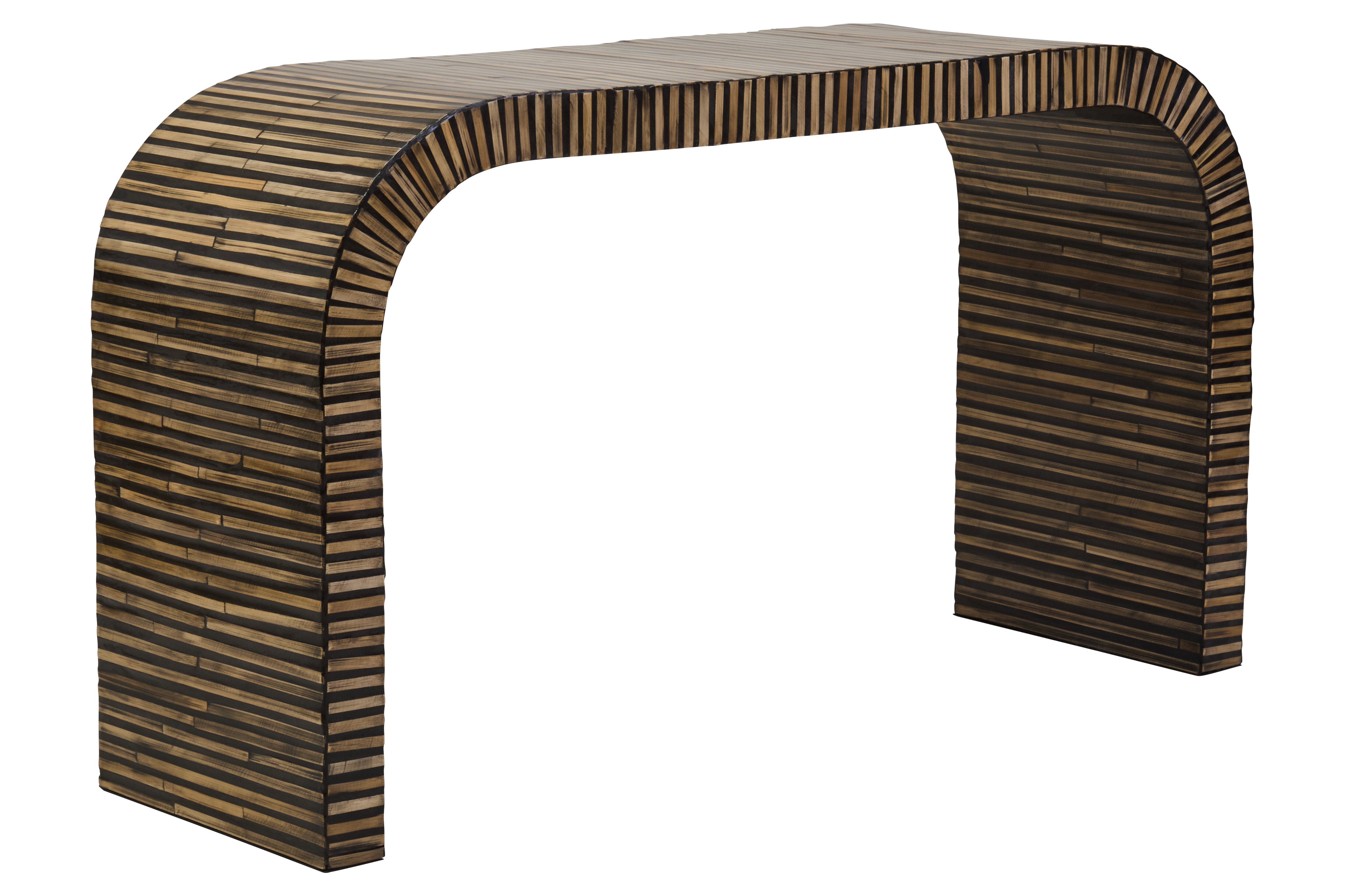 Nivara Bamboo Inlay Curved Console Table