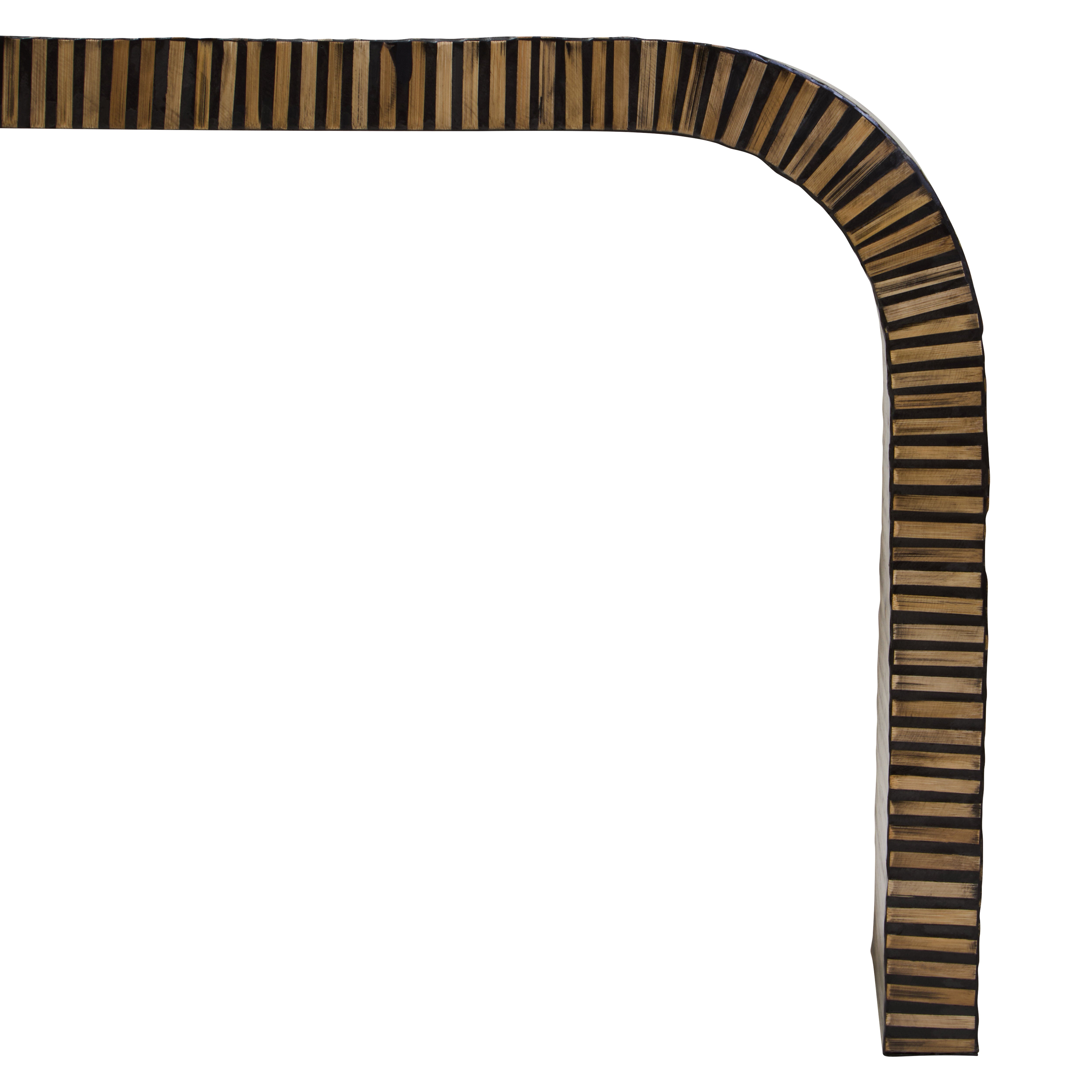 Nivara Bamboo Inlay Curved Console Table