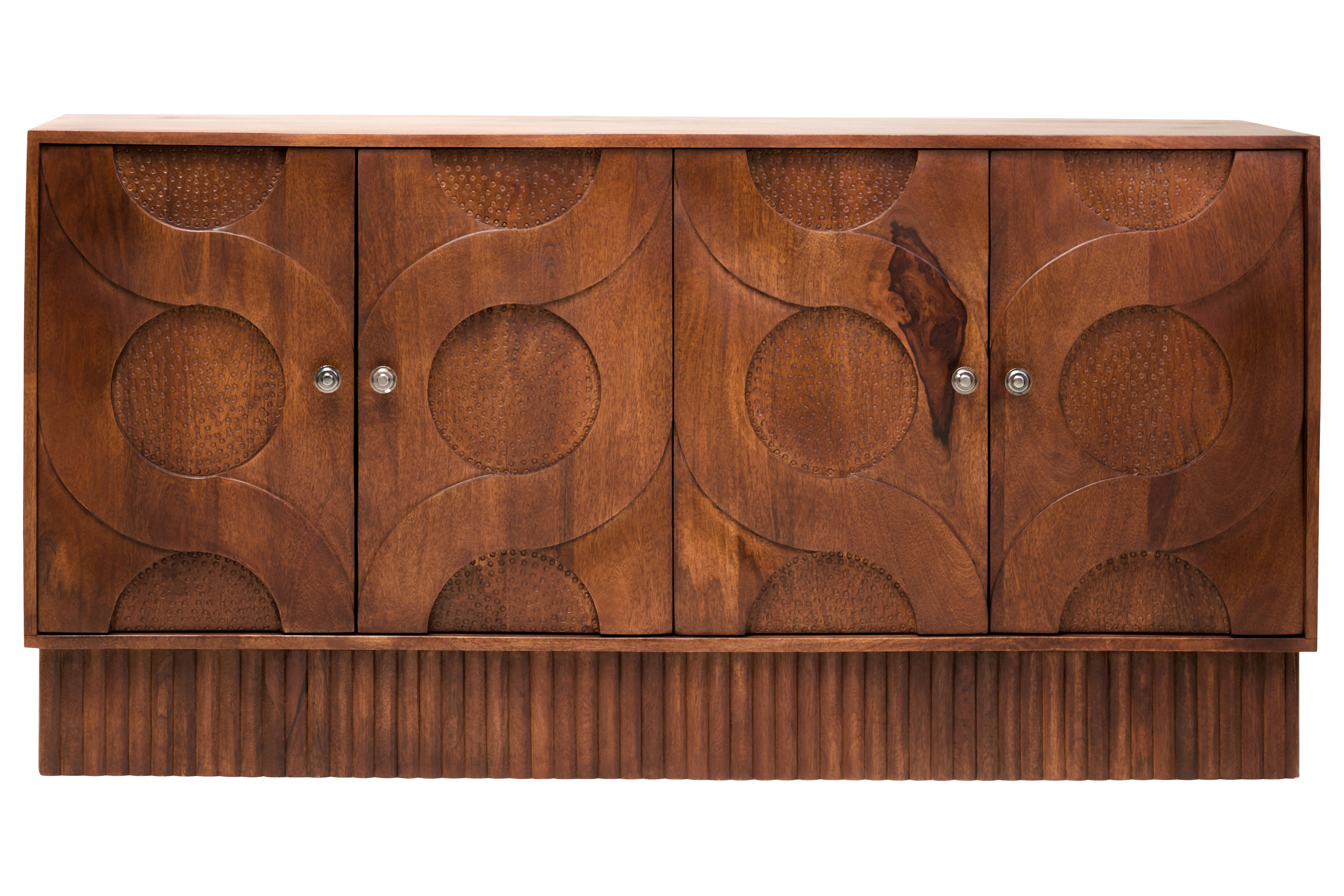 Silvara Four Door Mango Wood Hammered Sideboard
