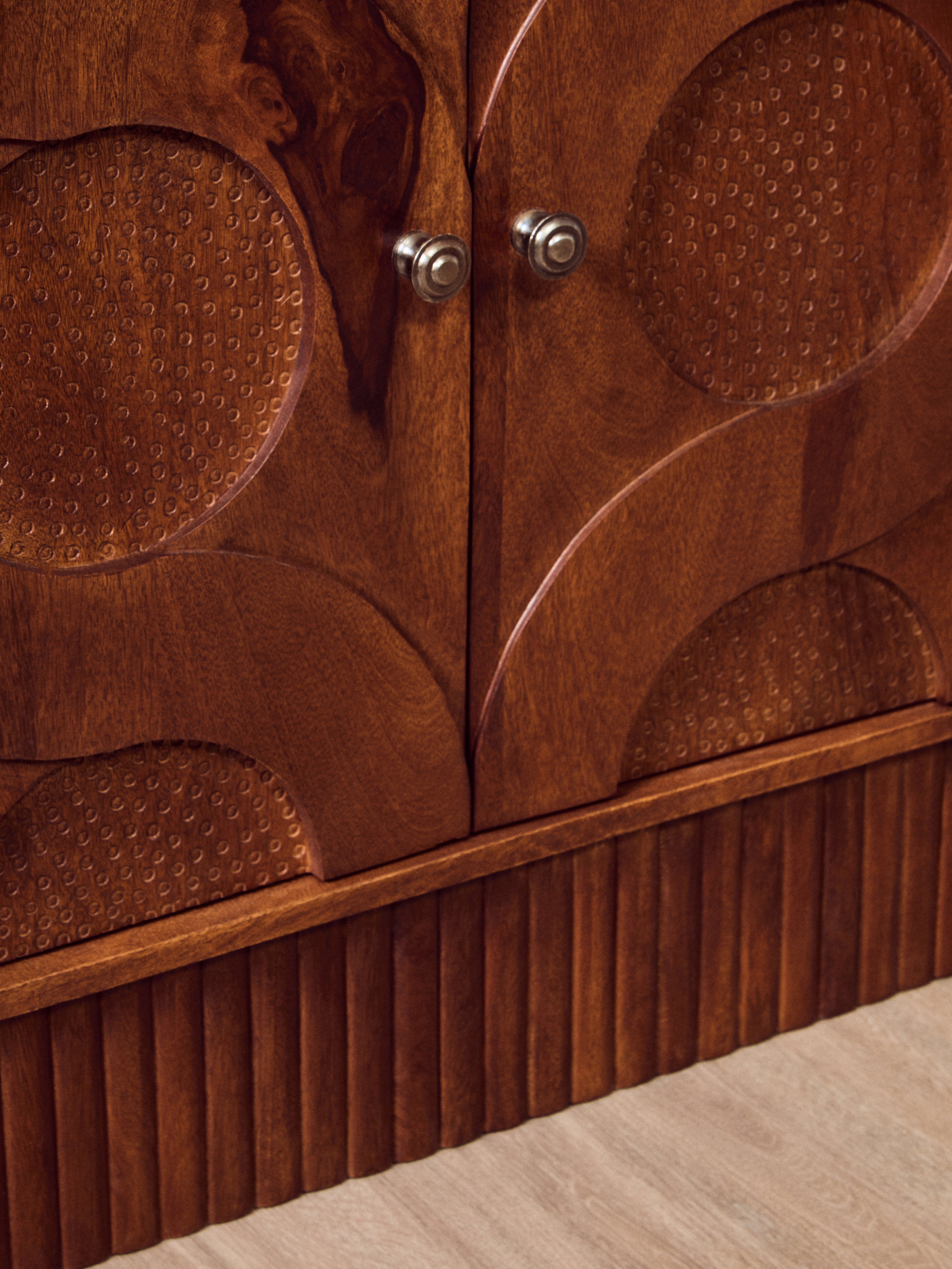 Silvara Four Door Mango Wood Hammered Sideboard