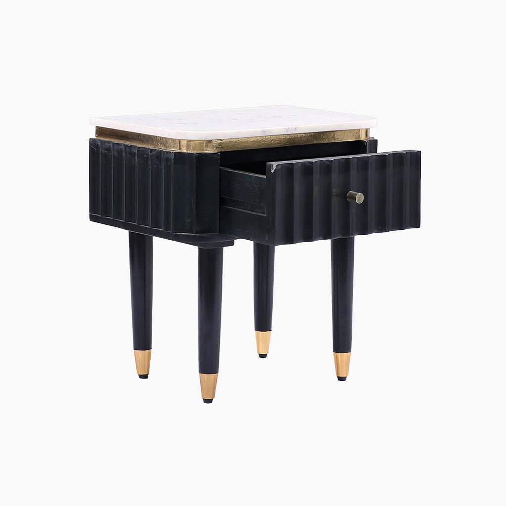 Aida Sleek Marble Top Side Table - OPULENT Co