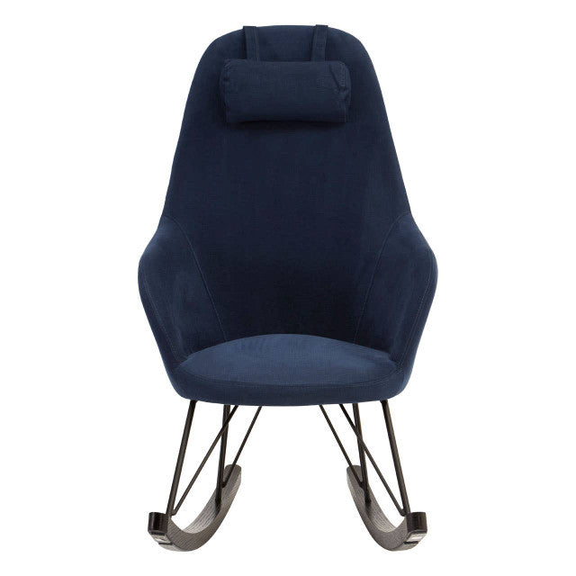 Erritso Blue Fabric Rocking Chair High Back