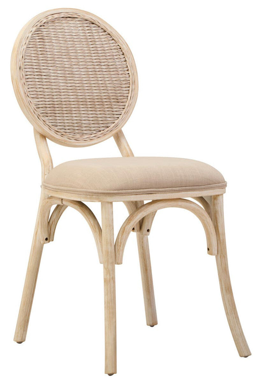 Nino White Wash Elm Wood Dining Chair