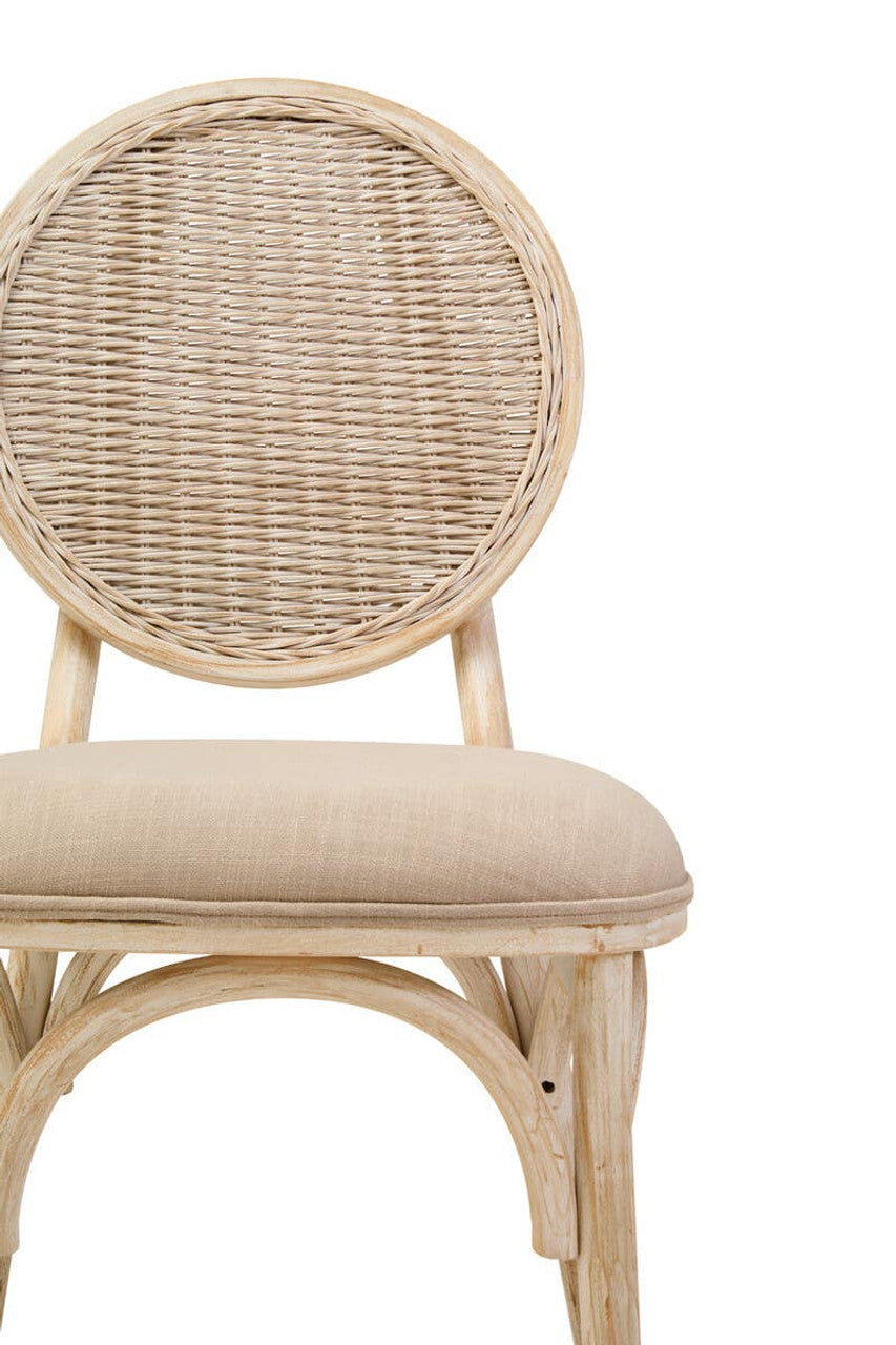 Nino White Wash Elm Wood Dining Chair
