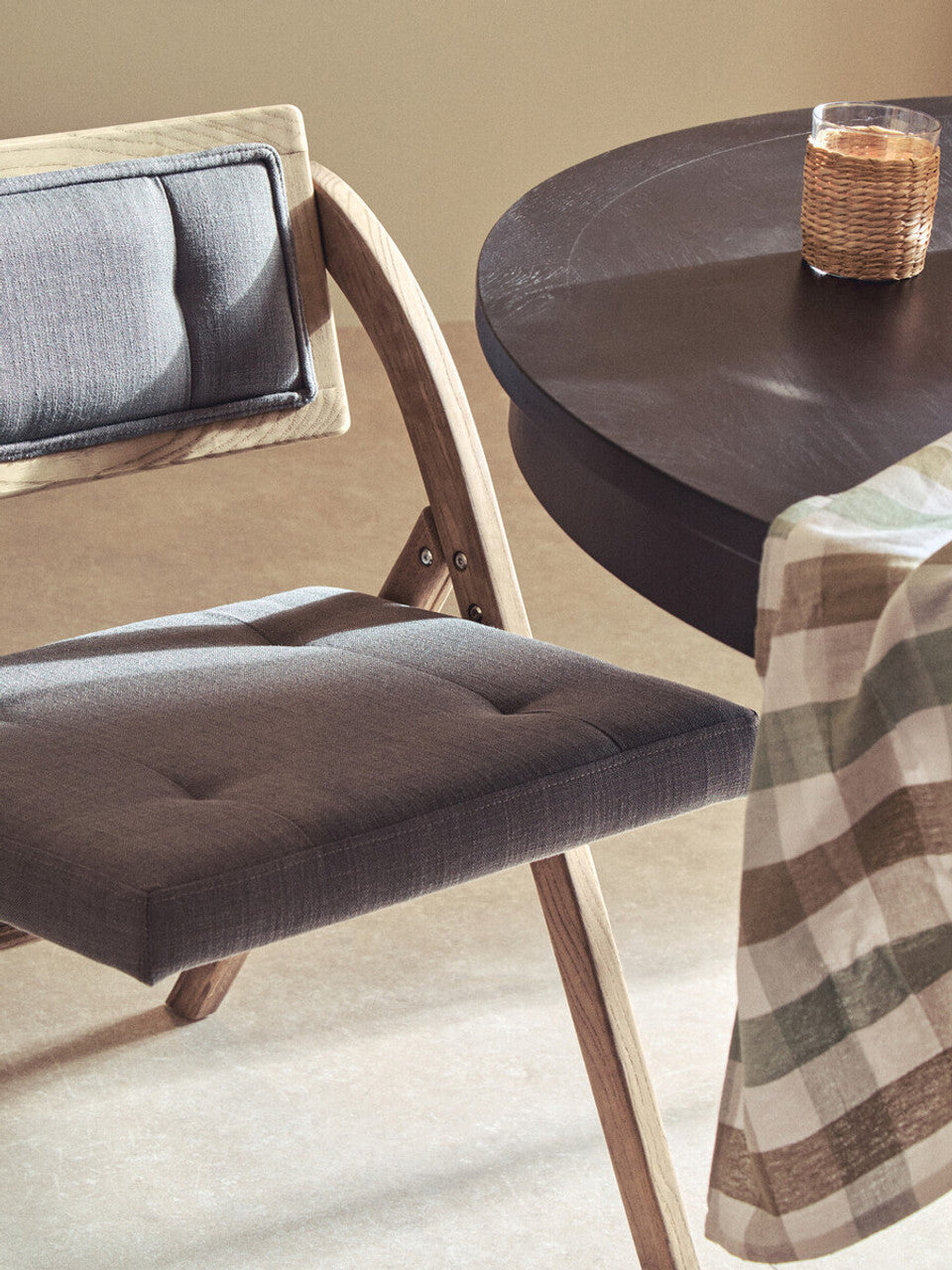 Nino Grey Wash Elm Wood Folding Chair