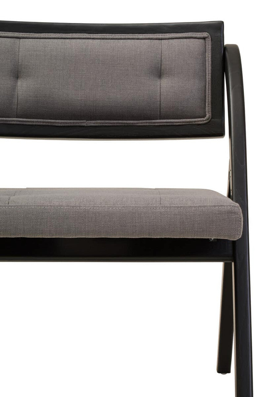 Nino Grey and Black Elm Wood Folding Chair