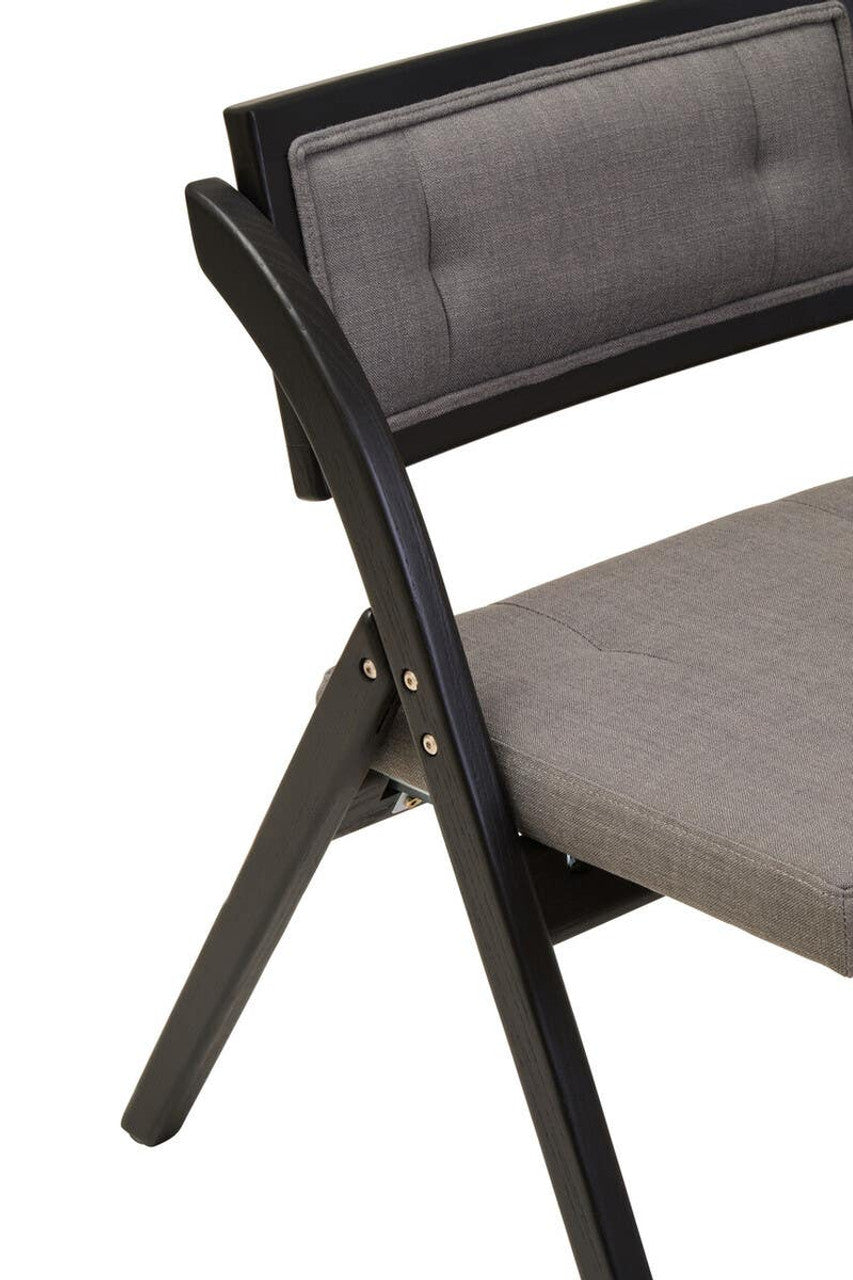 Nino Grey and Black Elm Wood Folding Chair