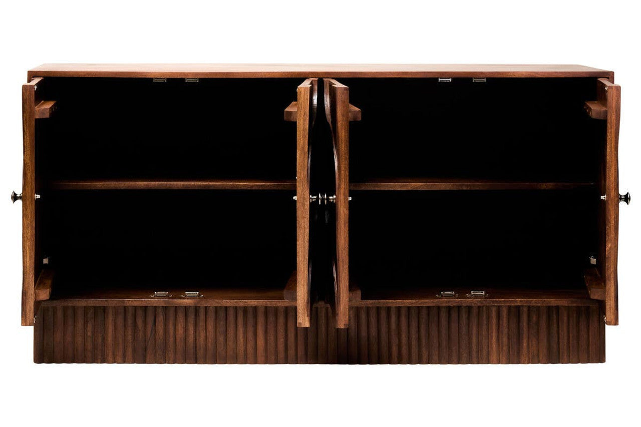 Silvara Four Door Mango Wood Hammered Sideboard