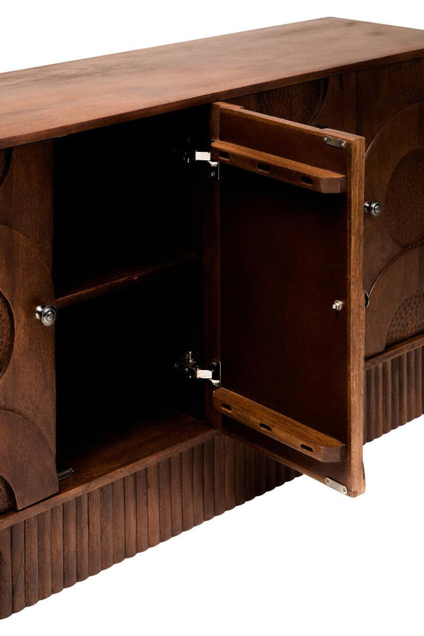 Silvara Four Door Mango Wood Hammered Sideboard