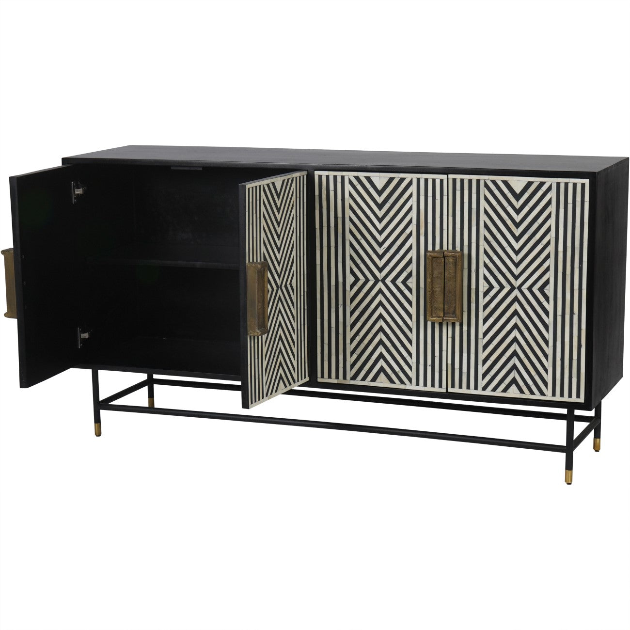 Delaney Bone Inlay Four Door Buffet Cabinet