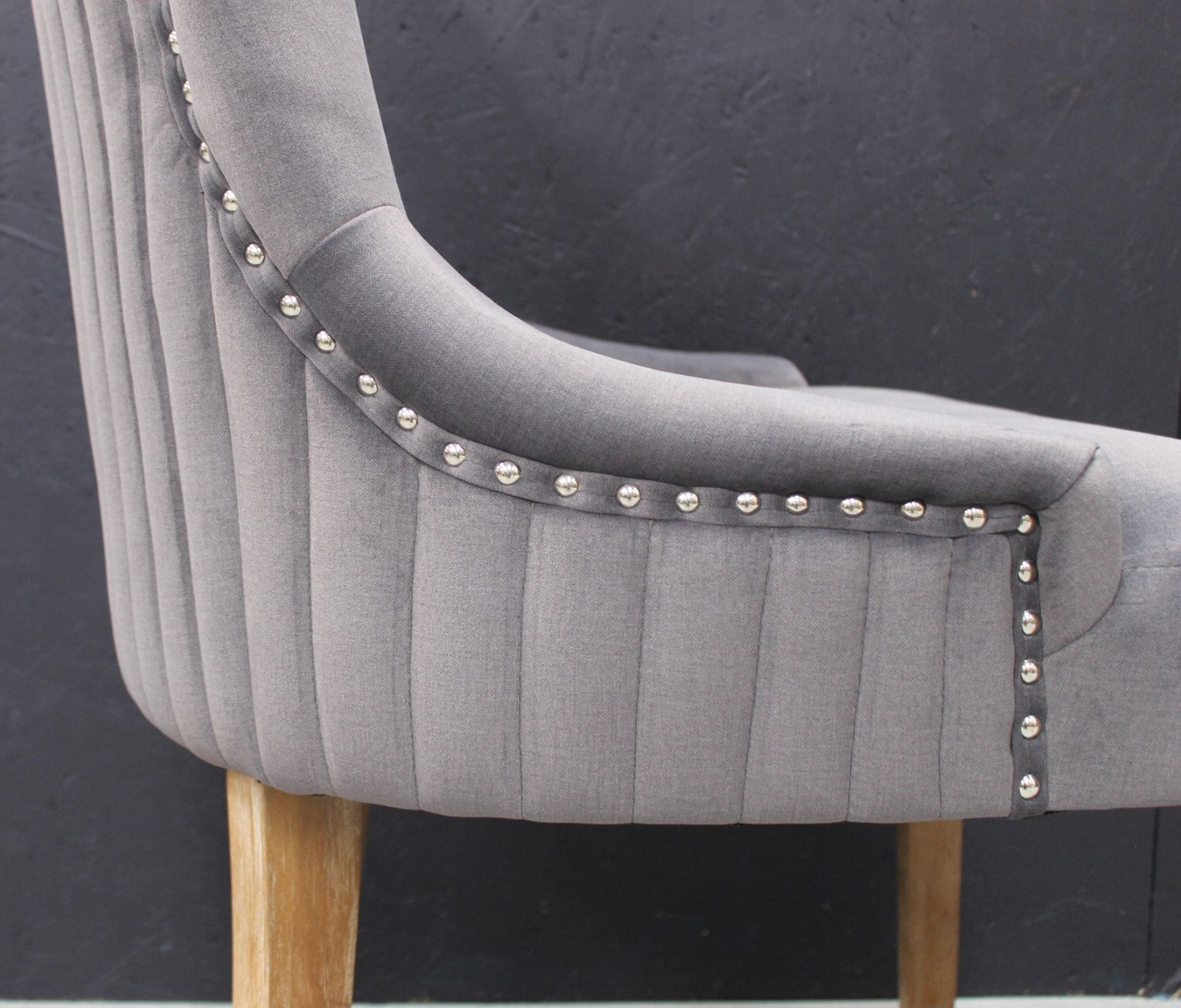 Scott Dining Chair in Velvet Dark Grey