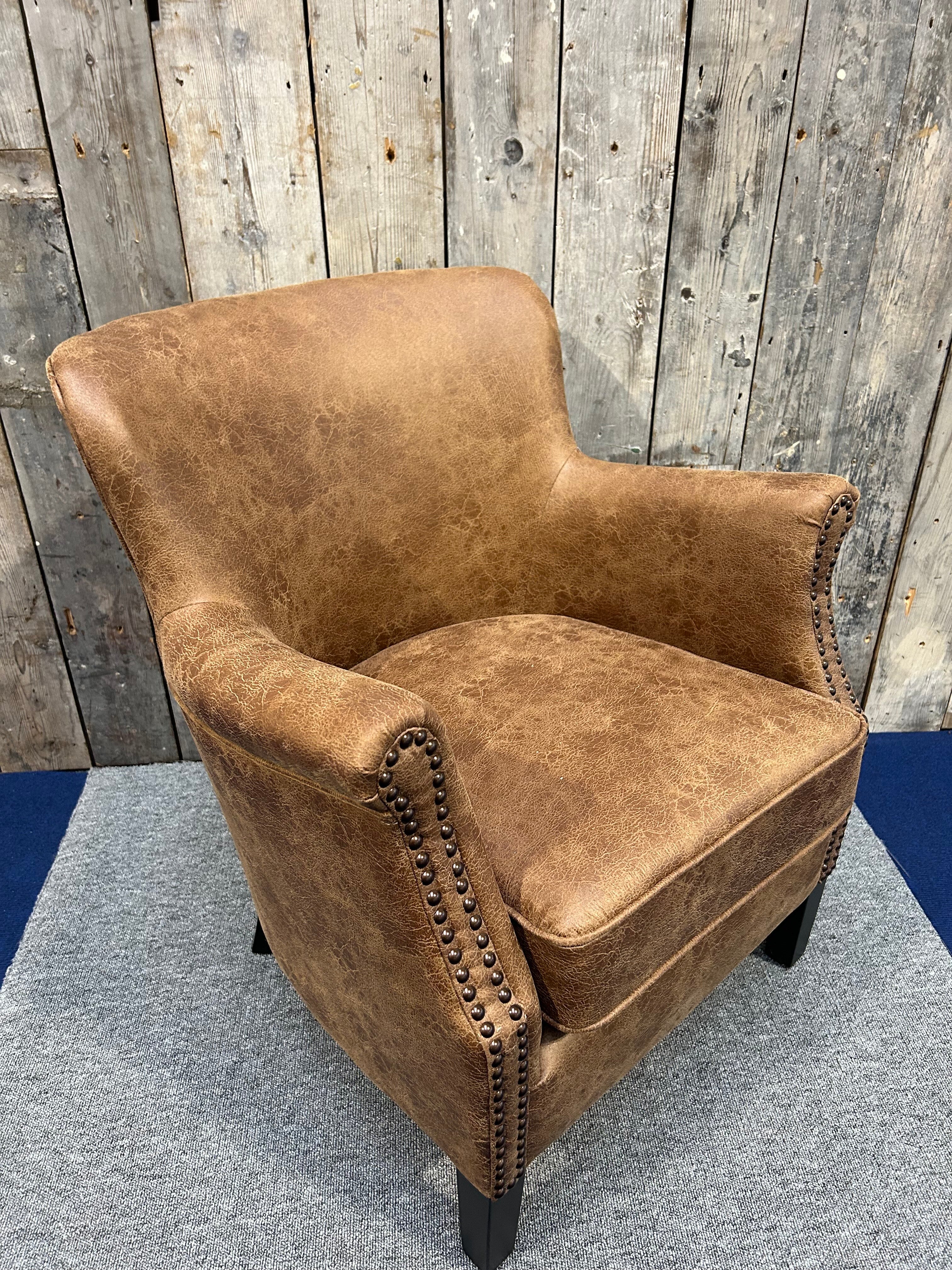 Cromarty Armchair in Vegan Vintage Leather