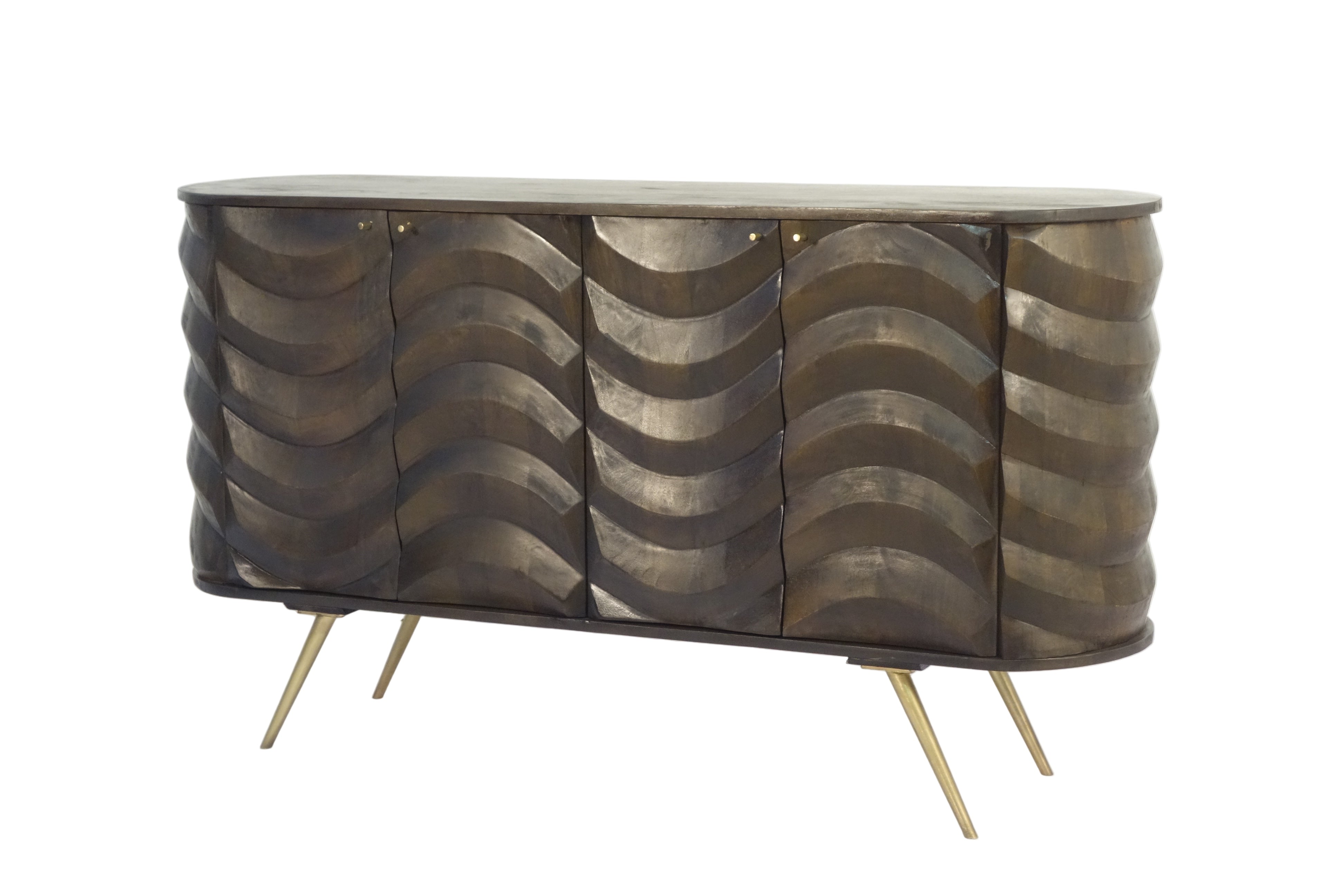 Wooden 4 Door Lehar Design Side Board